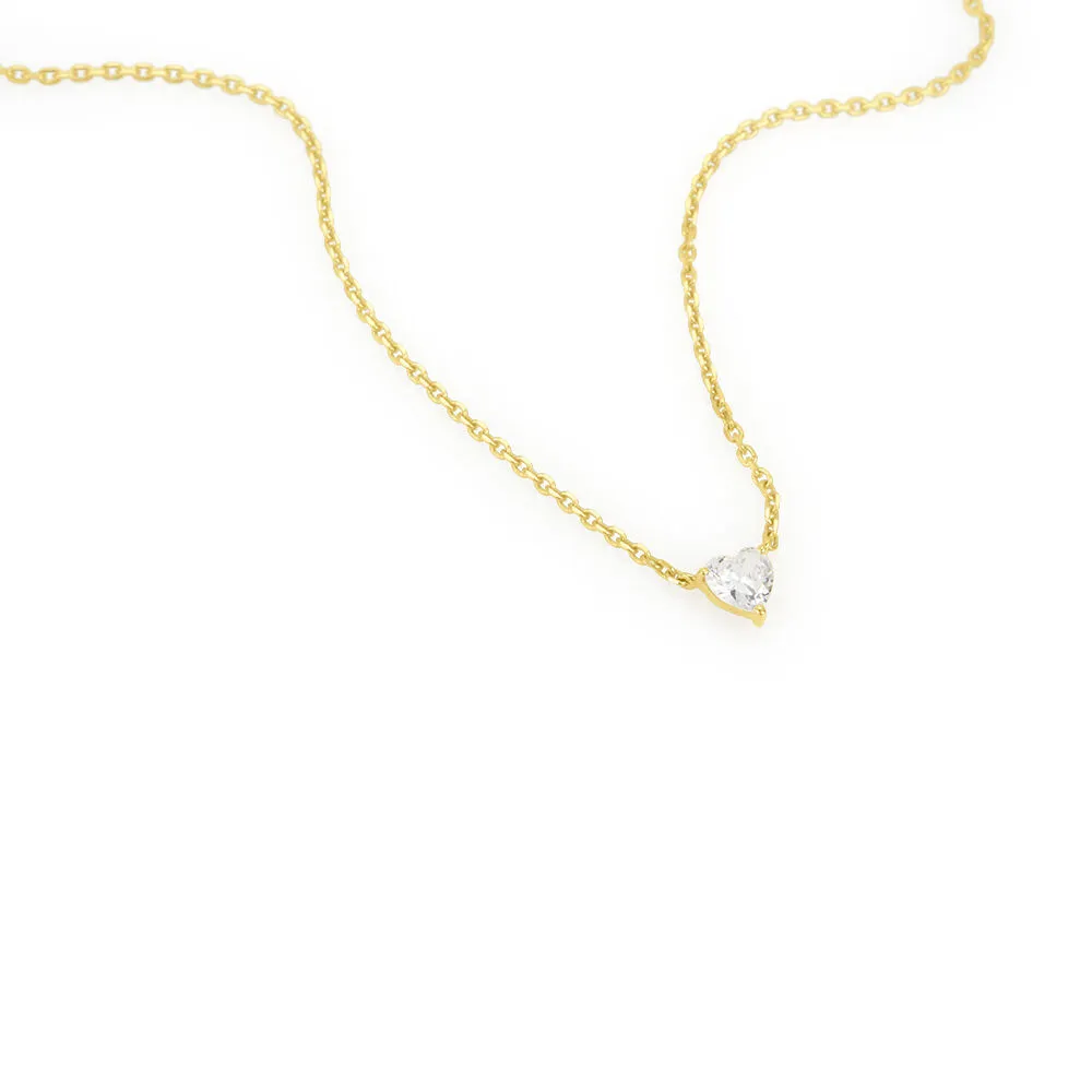 Collana Punto Luce Cuore Claire Oro Giallo 375/1000 Maglia Forzatina Cubic Zirconia Bianco 40 + 2 cm 1427845
