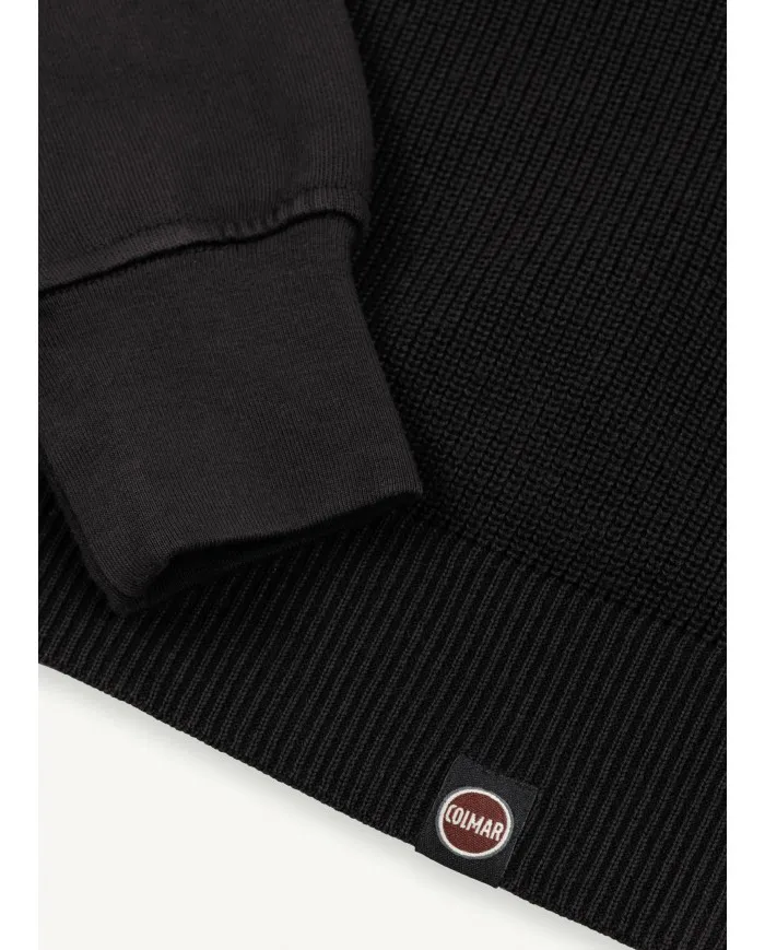 COLMAR Felpa Uomo 4460T 8WL A-ET in Lana Pile Girocollo 99 NERO