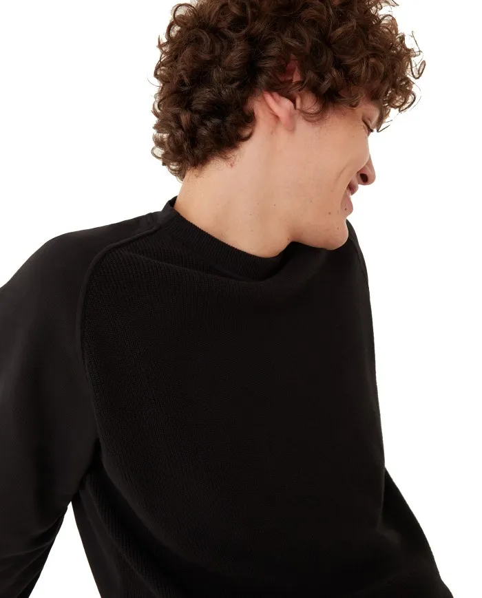 COLMAR Felpa Uomo 4460T 8WL A-ET in Lana Pile Girocollo 99 NERO