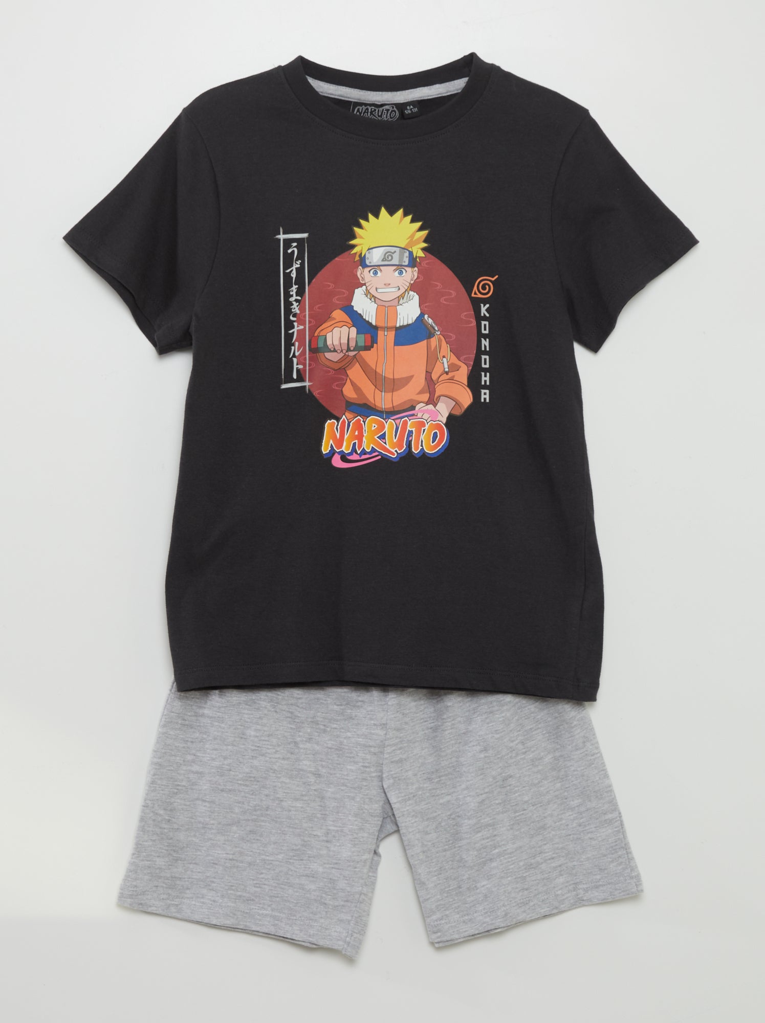 Completo pigiama corto 'Naruto' - 2 pezzi - NERO