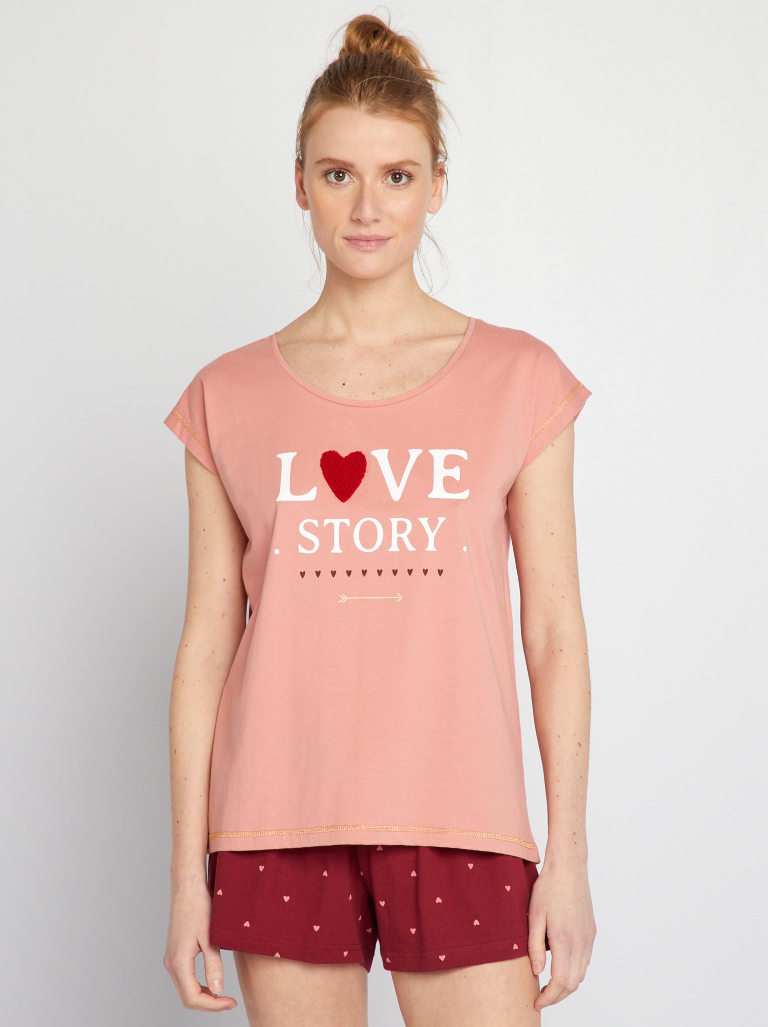 Completo pigiama Love - 2 pezzi - ROSA