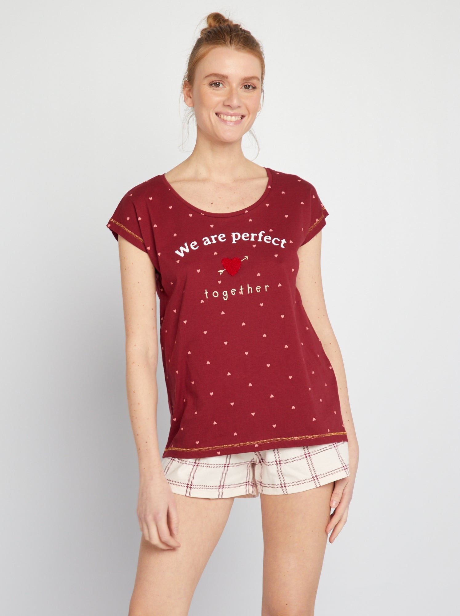 Completo pigiama Love - 2 pezzi - ROSSO