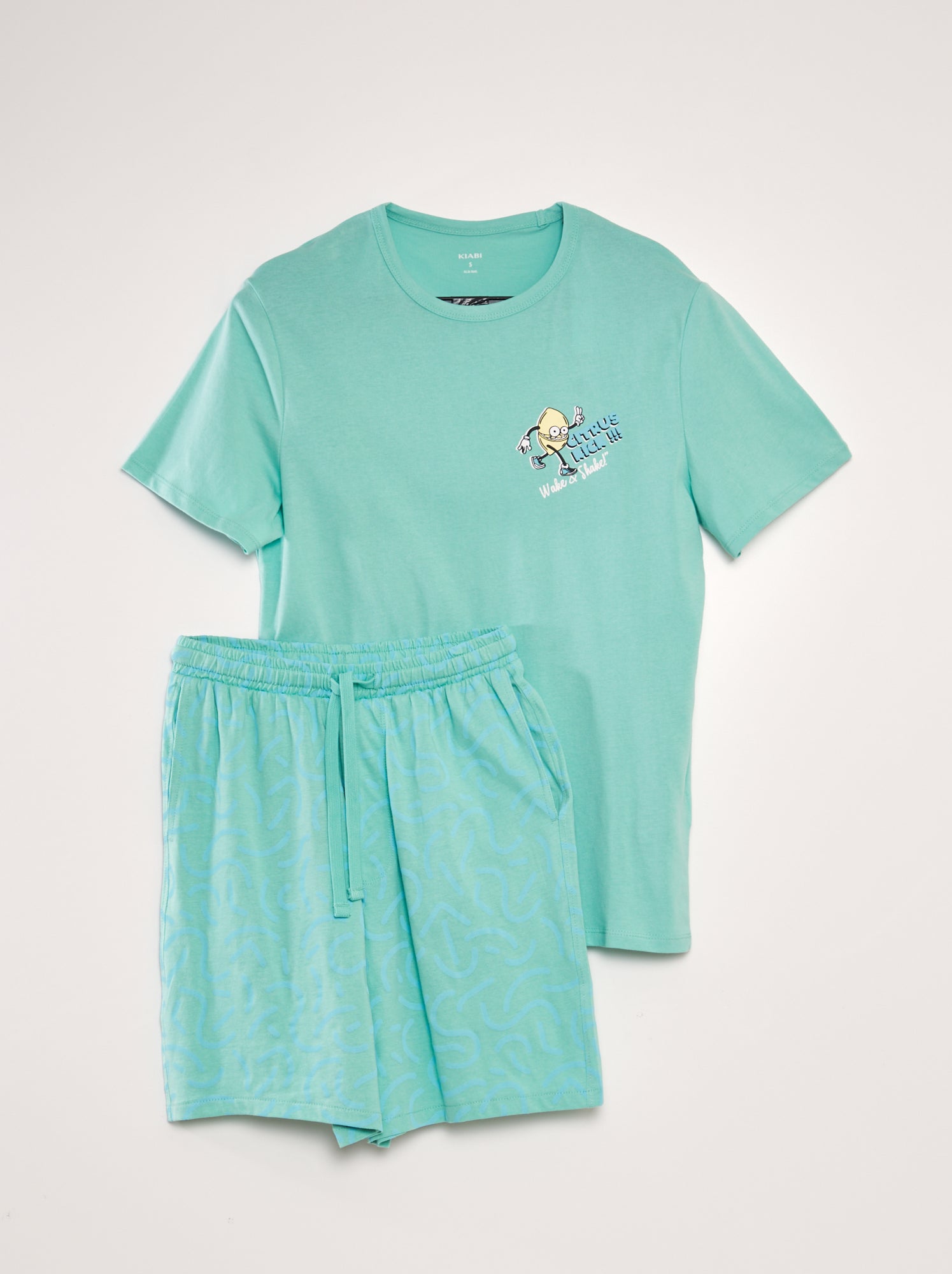 Completo pigiama t-shirt + shorts - 2 pezzi - VERDE