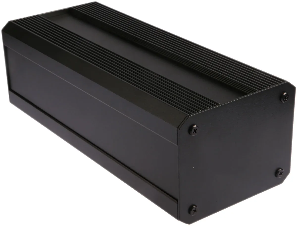 Contenitore per dissipatore RS PRO in Alluminio estruso 300 x 100 x 130mm, col. Nero, IP40
