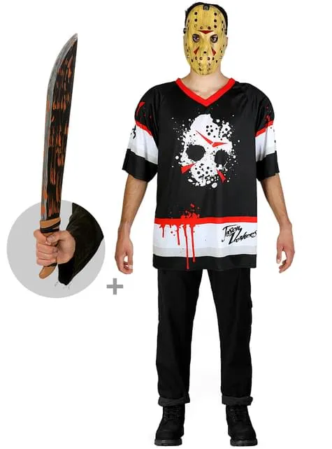 Costume Jason Venerdì 13 da hockey da uomo con machete