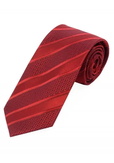 Cravatta lunga struttura decoro righe rosso rubino