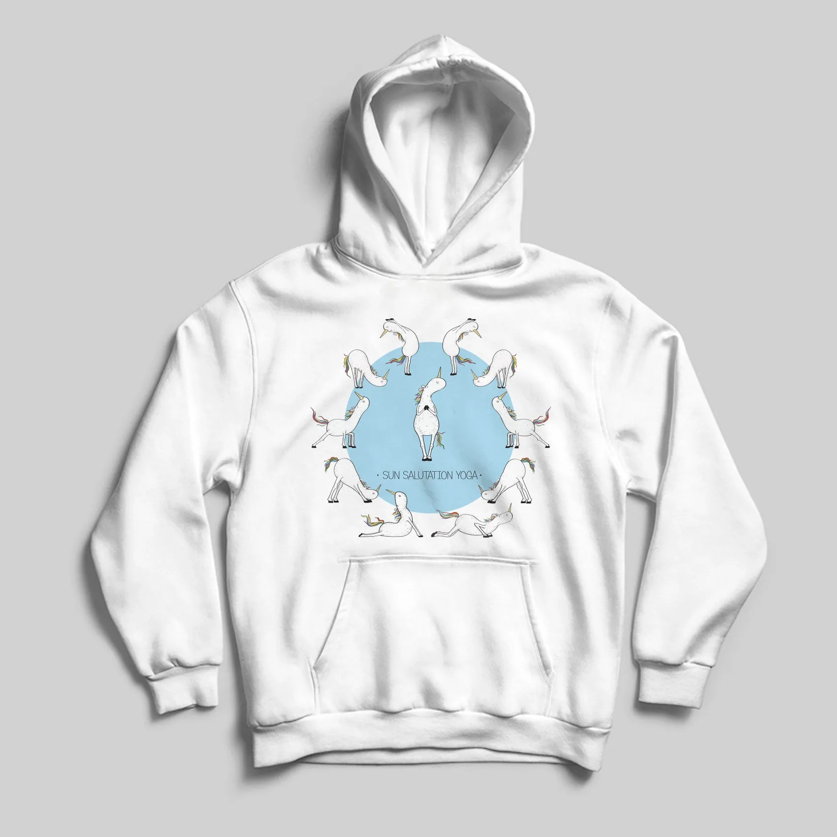 CUC Felpa Cappuccio - UNICORNO YOGA - #chooseurcolor