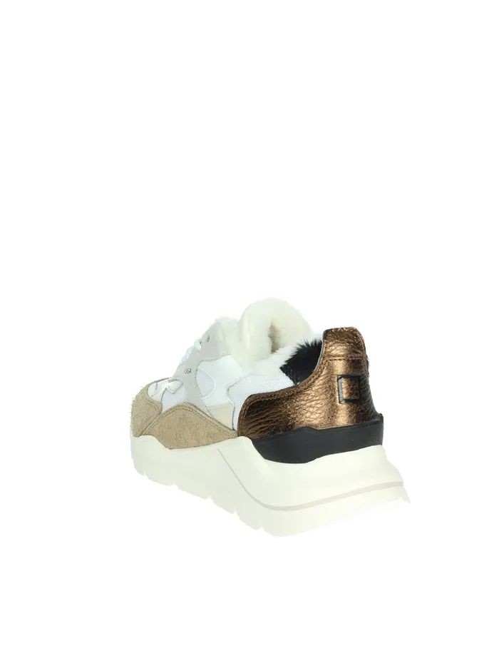 D.A.T.E.  SNEAKERS BASSA W391-FGF-HA-WI BIANCO/CUOIO