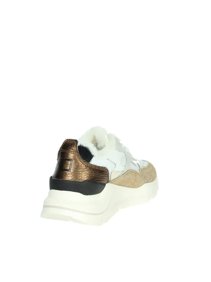 D.A.T.E.  SNEAKERS BASSA W391-FGF-HA-WI BIANCO/CUOIO