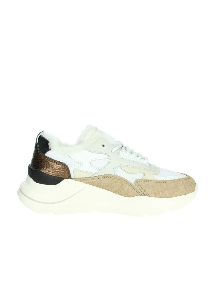 D.A.T.E.  SNEAKERS BASSA W391-FGF-HA-WI BIANCO/CUOIO
