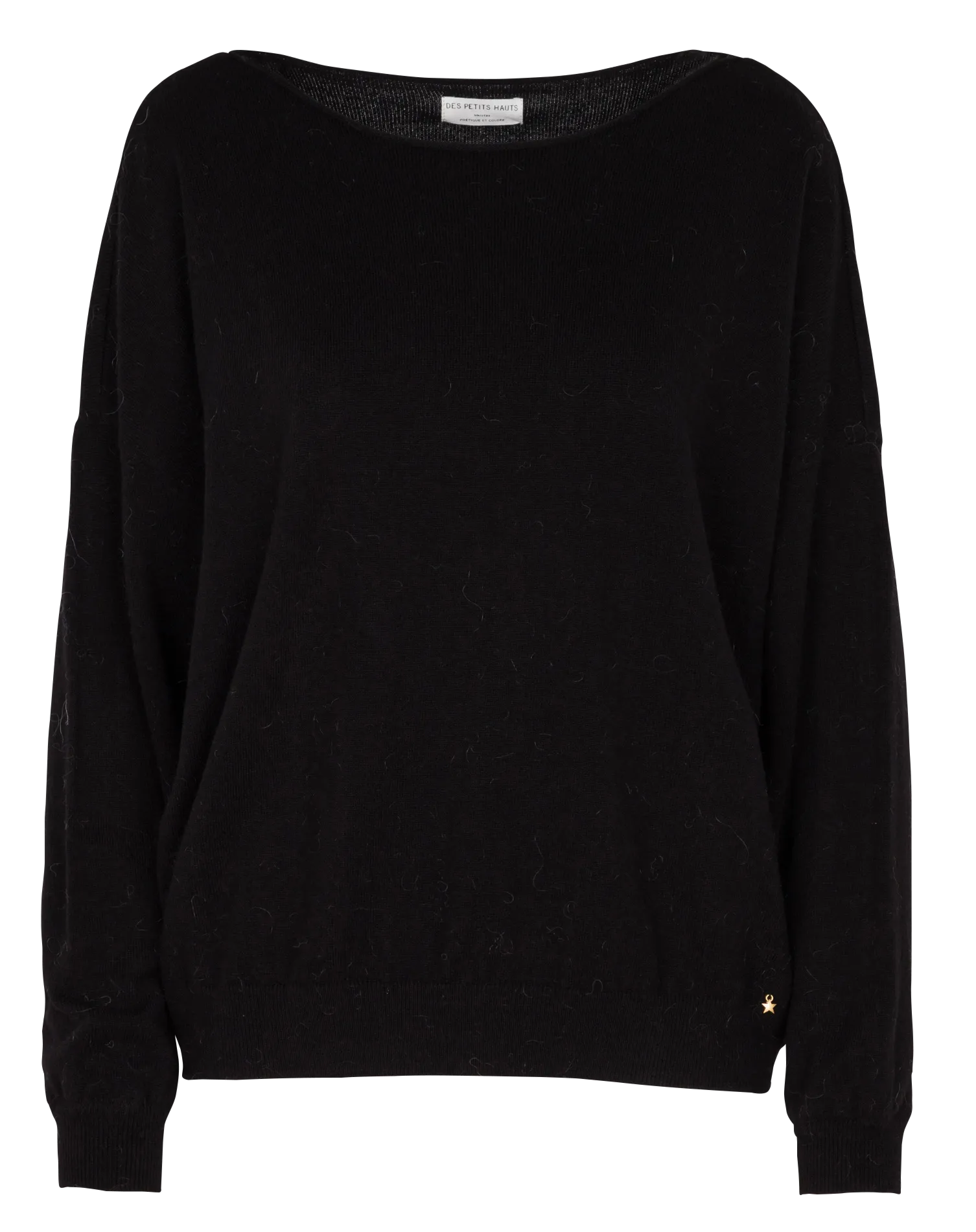  DES PETITS HAUTS   ARAGONE - Maglione collo a barchetta in lana | Nero