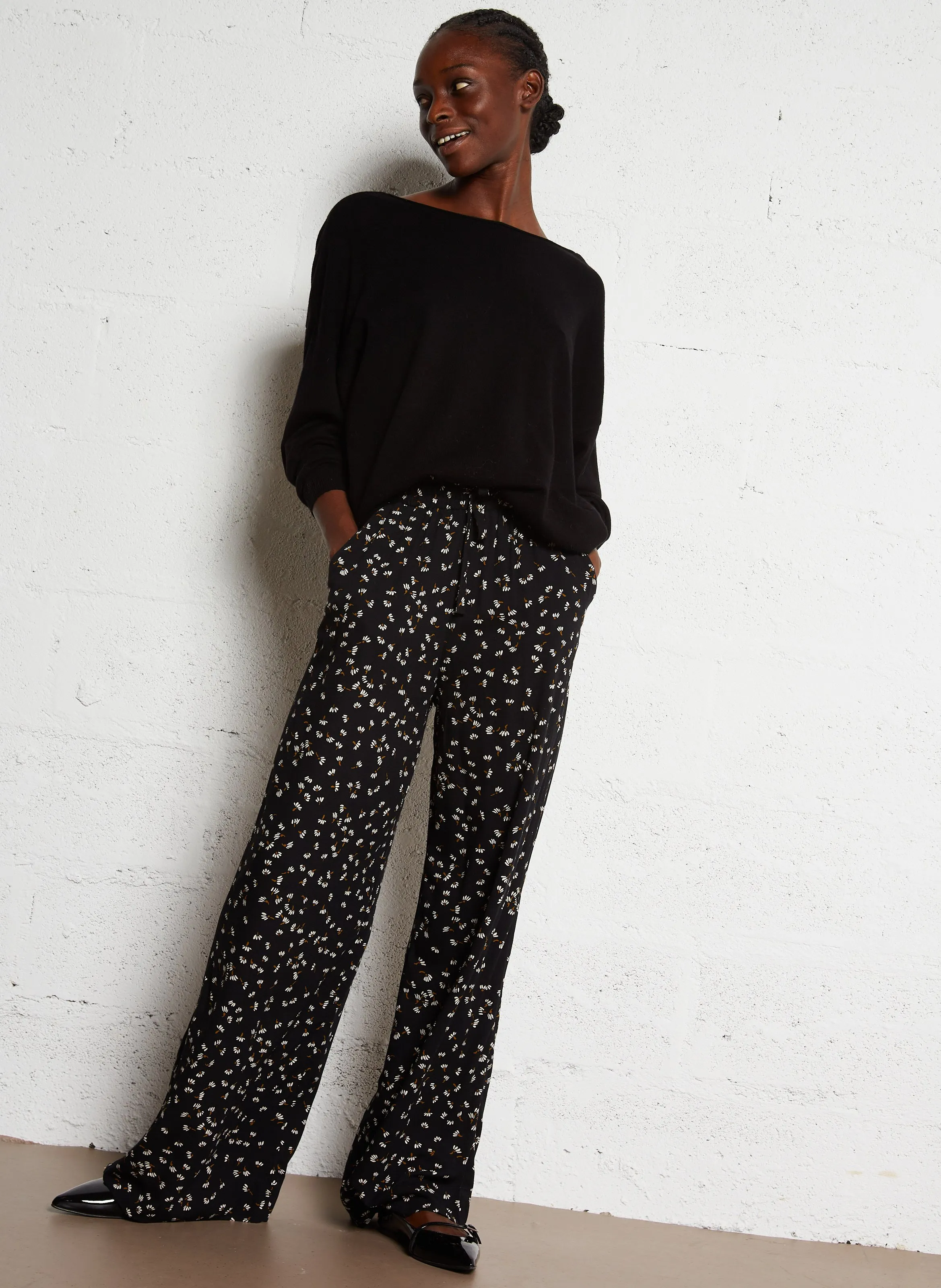 DES PETITS HAUTS   ARAGONE - Maglione collo a barchetta in lana | Nero