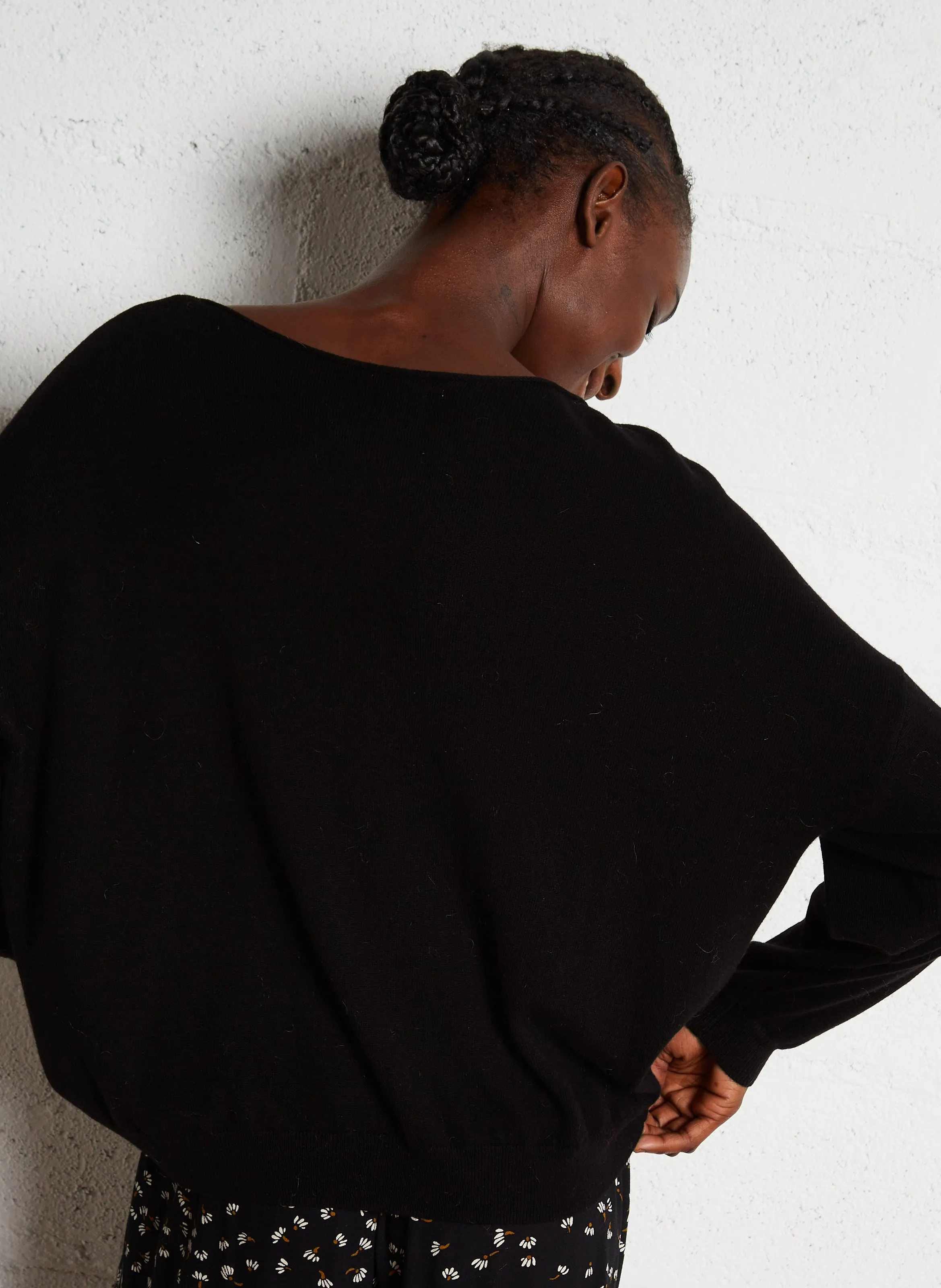  DES PETITS HAUTS   ARAGONE - Maglione collo a barchetta in lana | Nero