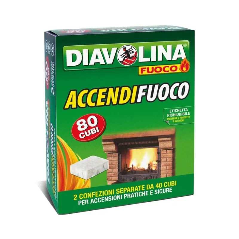 Diavolina accendifuoco in 80 cubetti confezione da 6 pz.