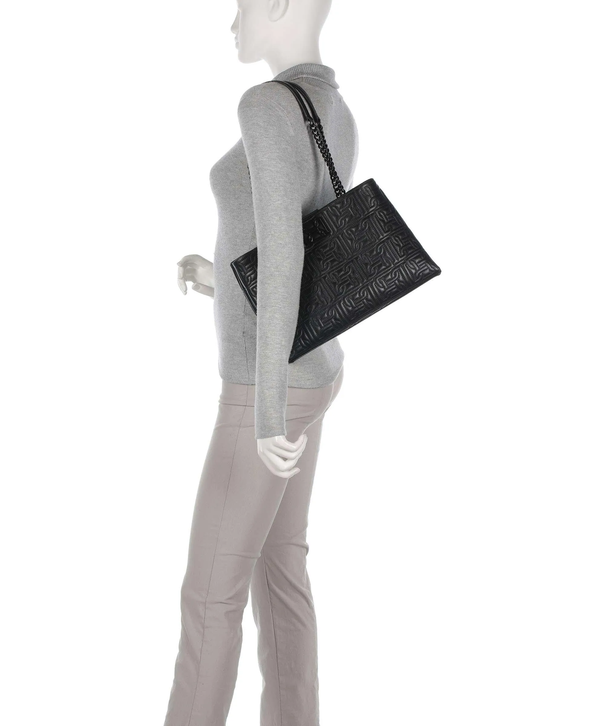  DKNY Delanie Borsa shopper cuoio di agnello nero  