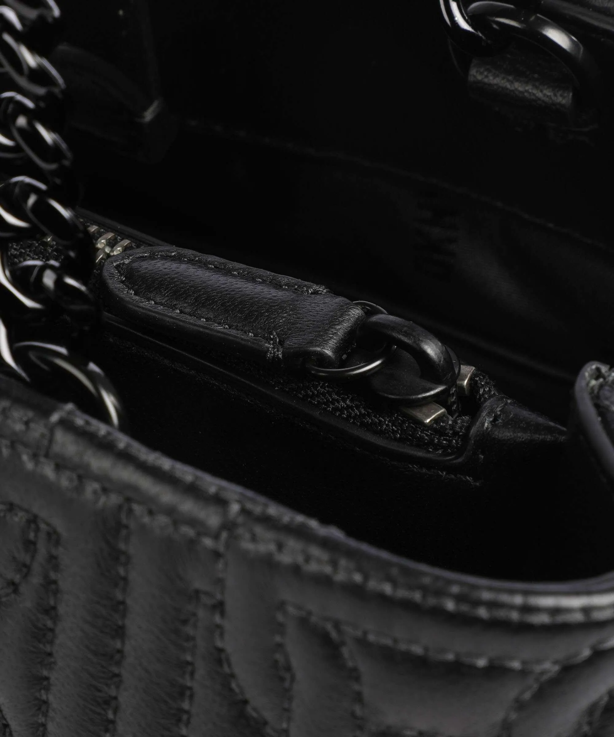  DKNY Delanie Borsa shopper cuoio di agnello nero  