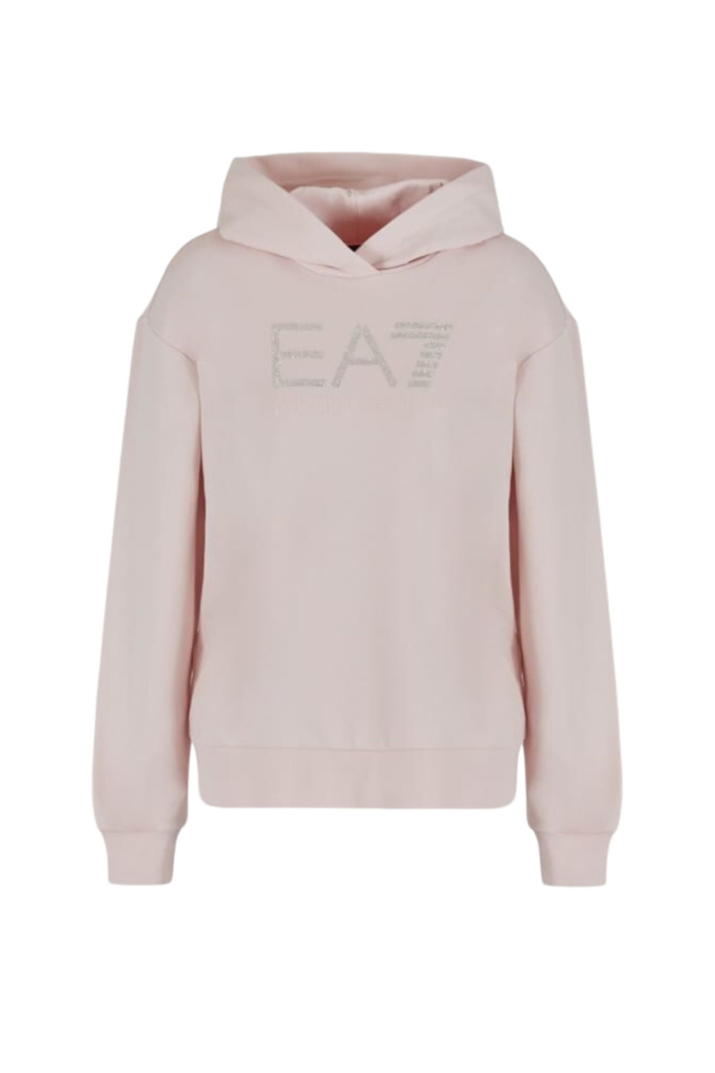 EA7 FELPA  CON CAPPUCCIO ROSA/ORO 3DTM23