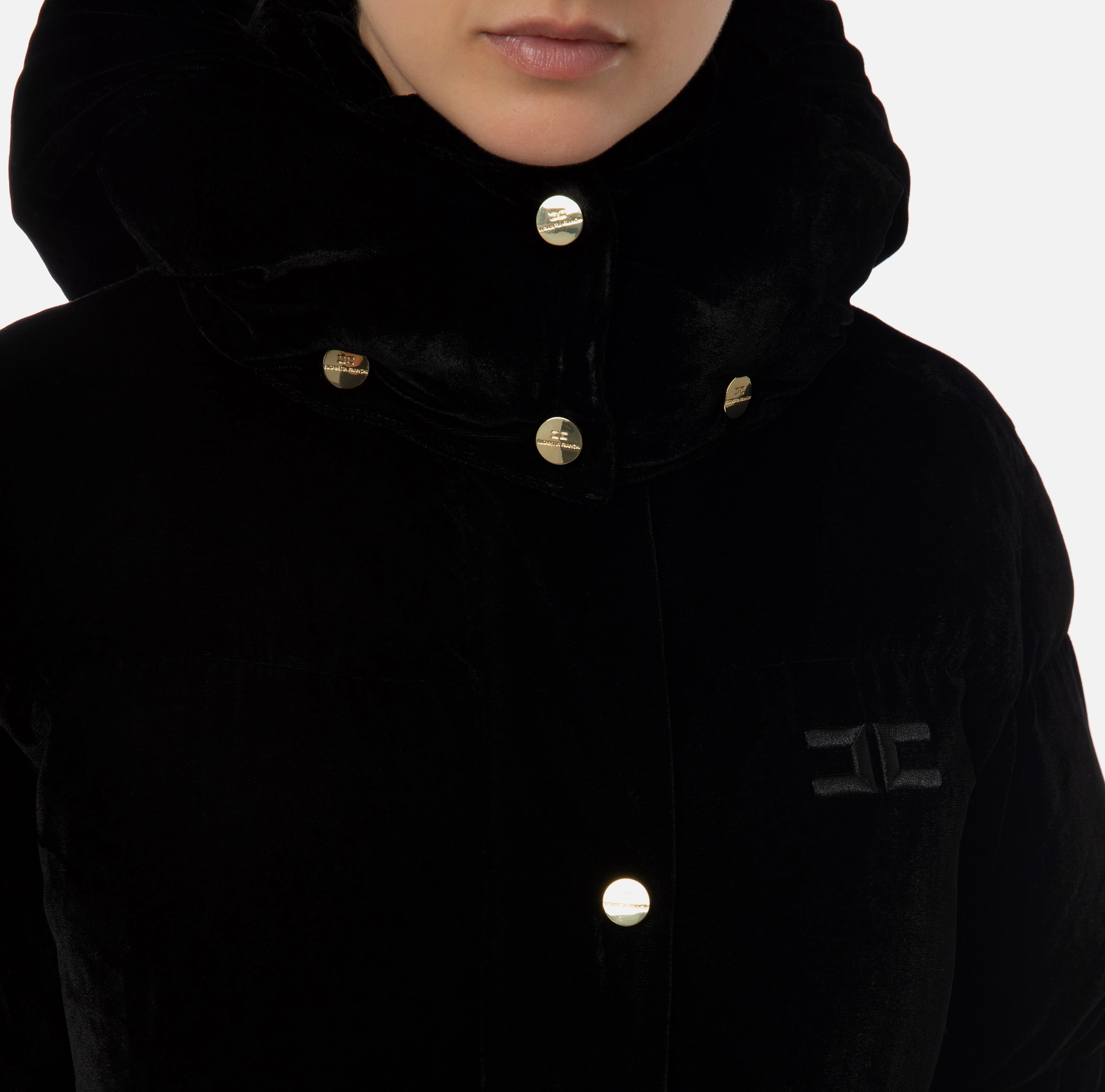 ELISABETTA FRANCHI Piumino crop in velluto
