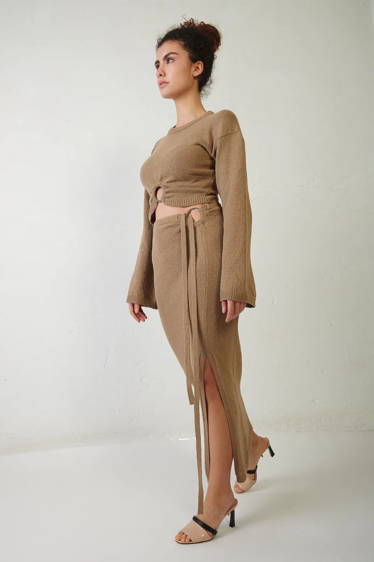 ERIKA CAVALLINI Maglia cropped con piercing