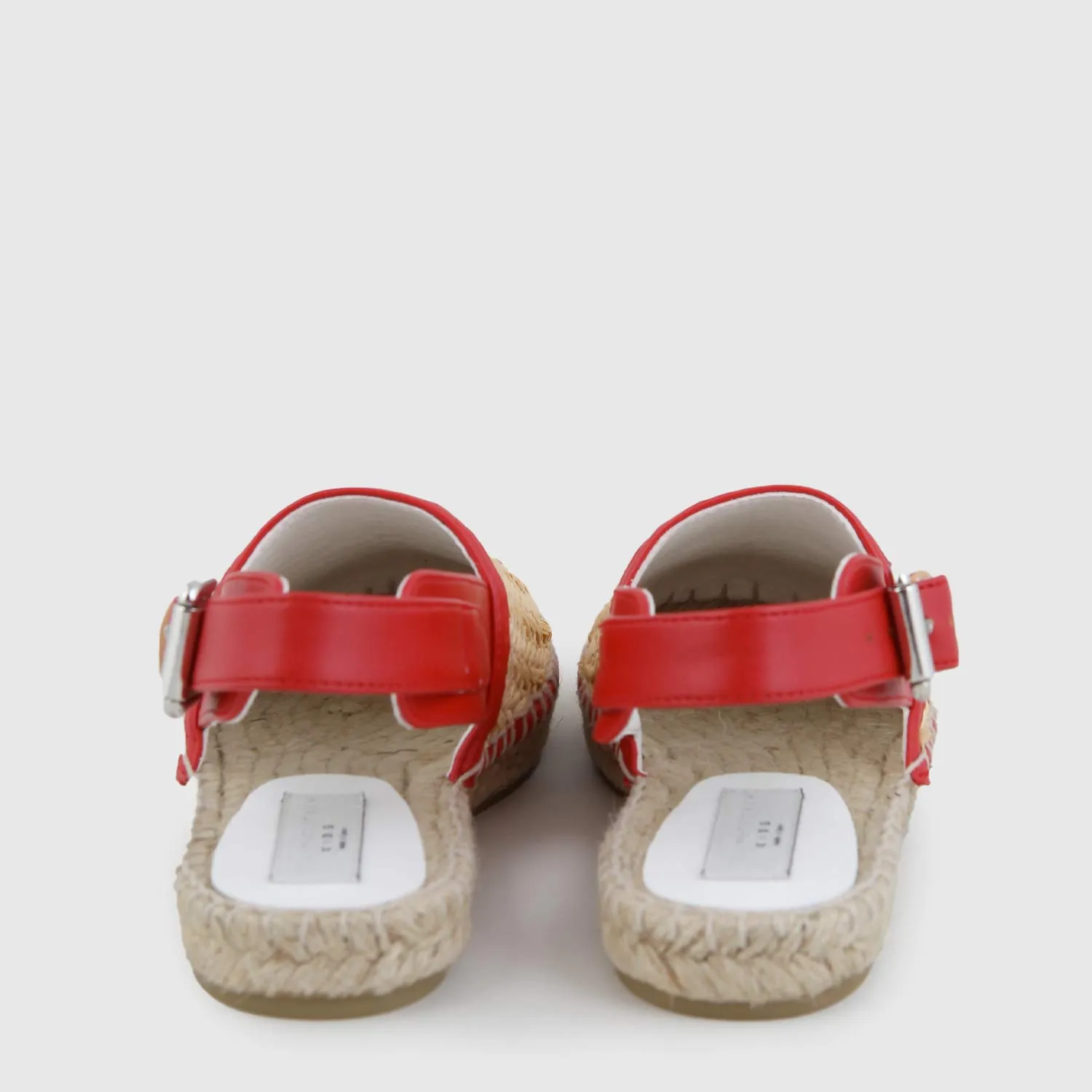 Espadrillas In Rafia Con Cuore Rosso Ragazza