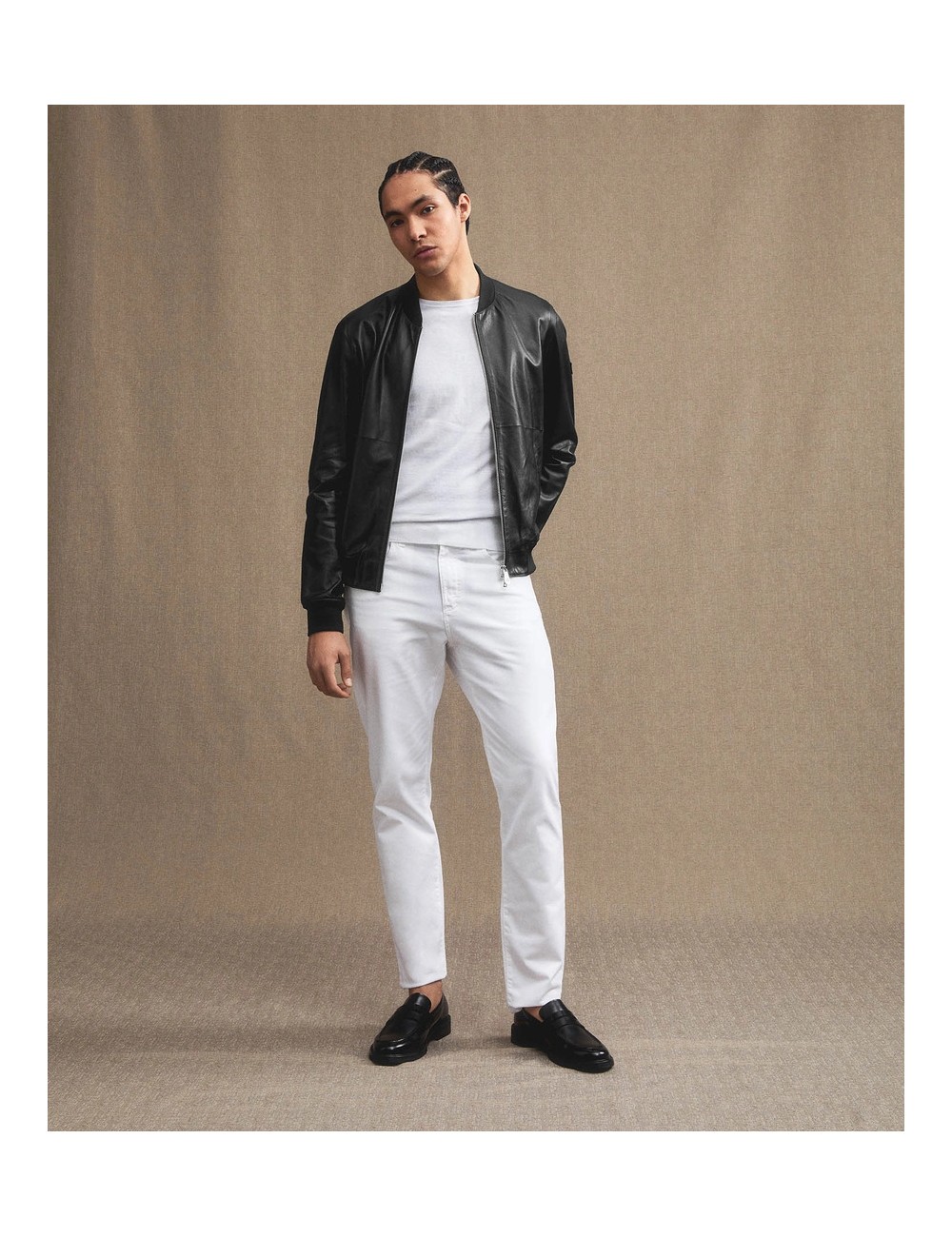 FANS LEATHER ACC PEUTEREY UOMO BOMBER VERA PELLE GIACCA GIUBBINO GIUBBOTTO BLU
