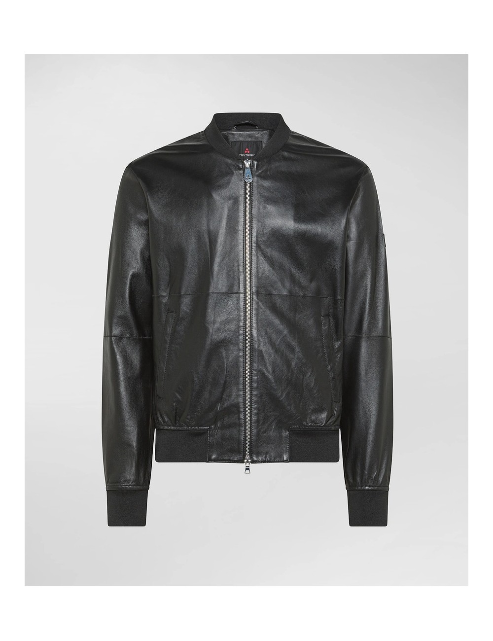 FANS LEATHER ACC PEUTEREY UOMO BOMBER VERA PELLE GIACCA GIUBBINO GIUBBOTTO BLU