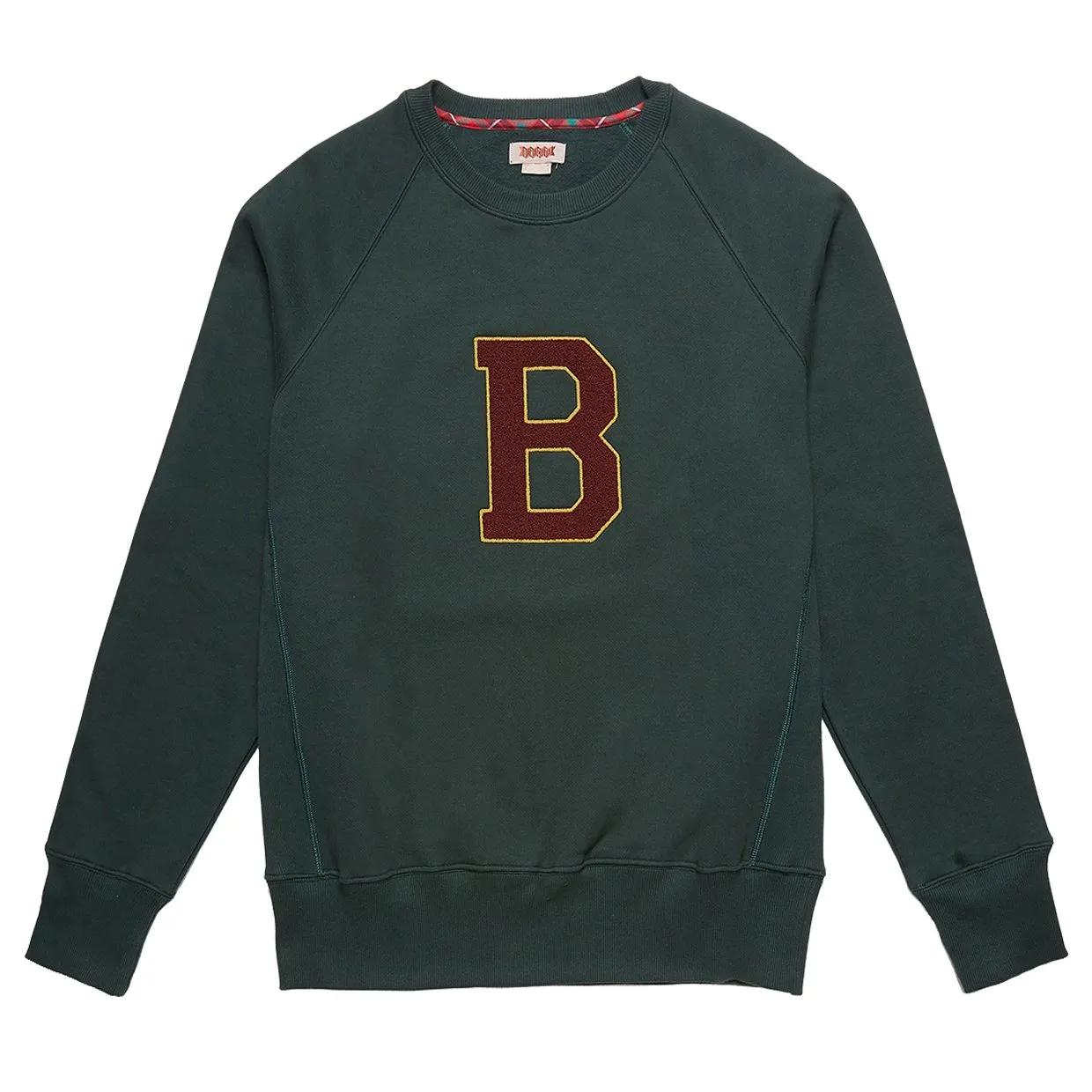 Felpa Baracuta Crew Neck Varsity Verde Foresta