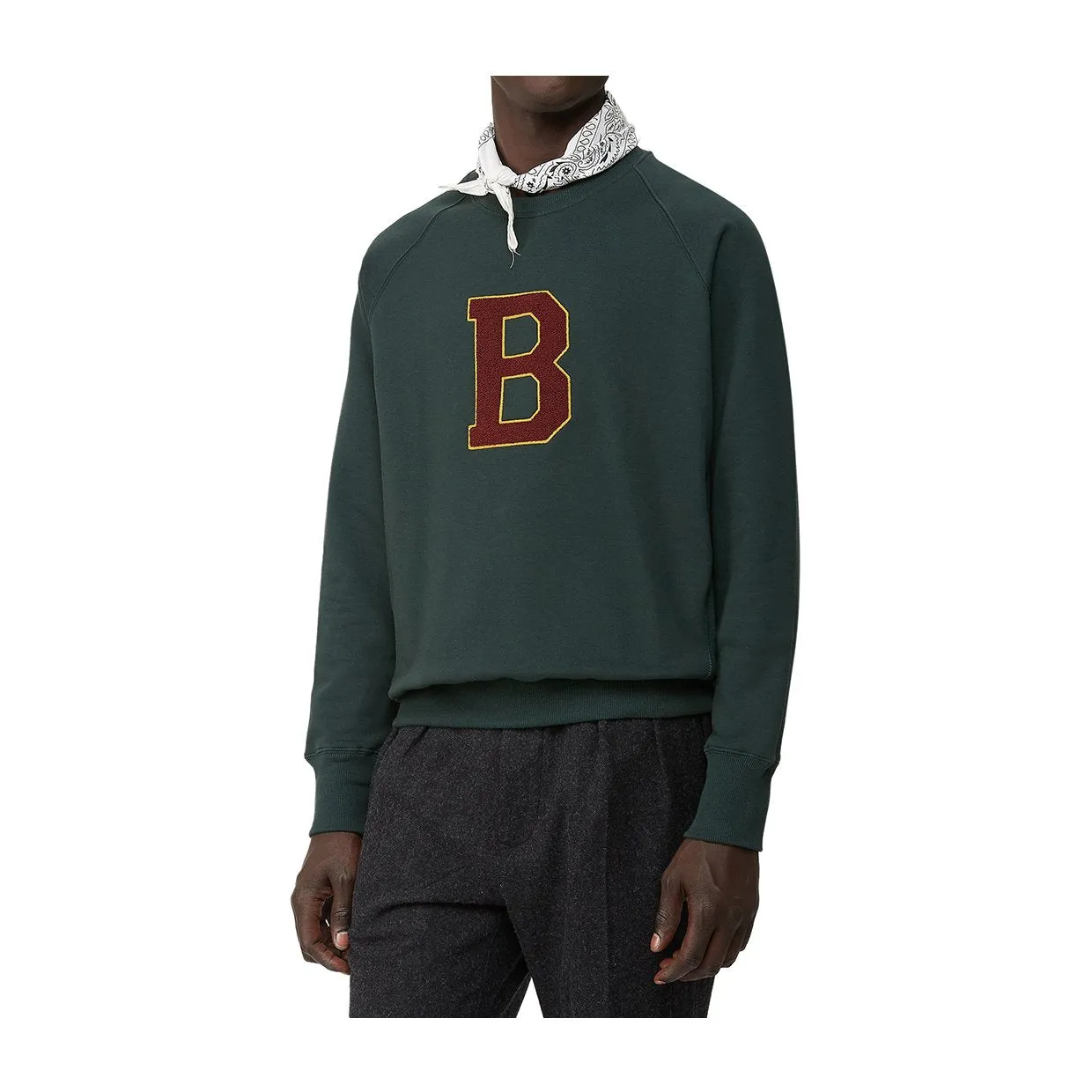 Felpa Baracuta Crew Neck Varsity Verde Foresta