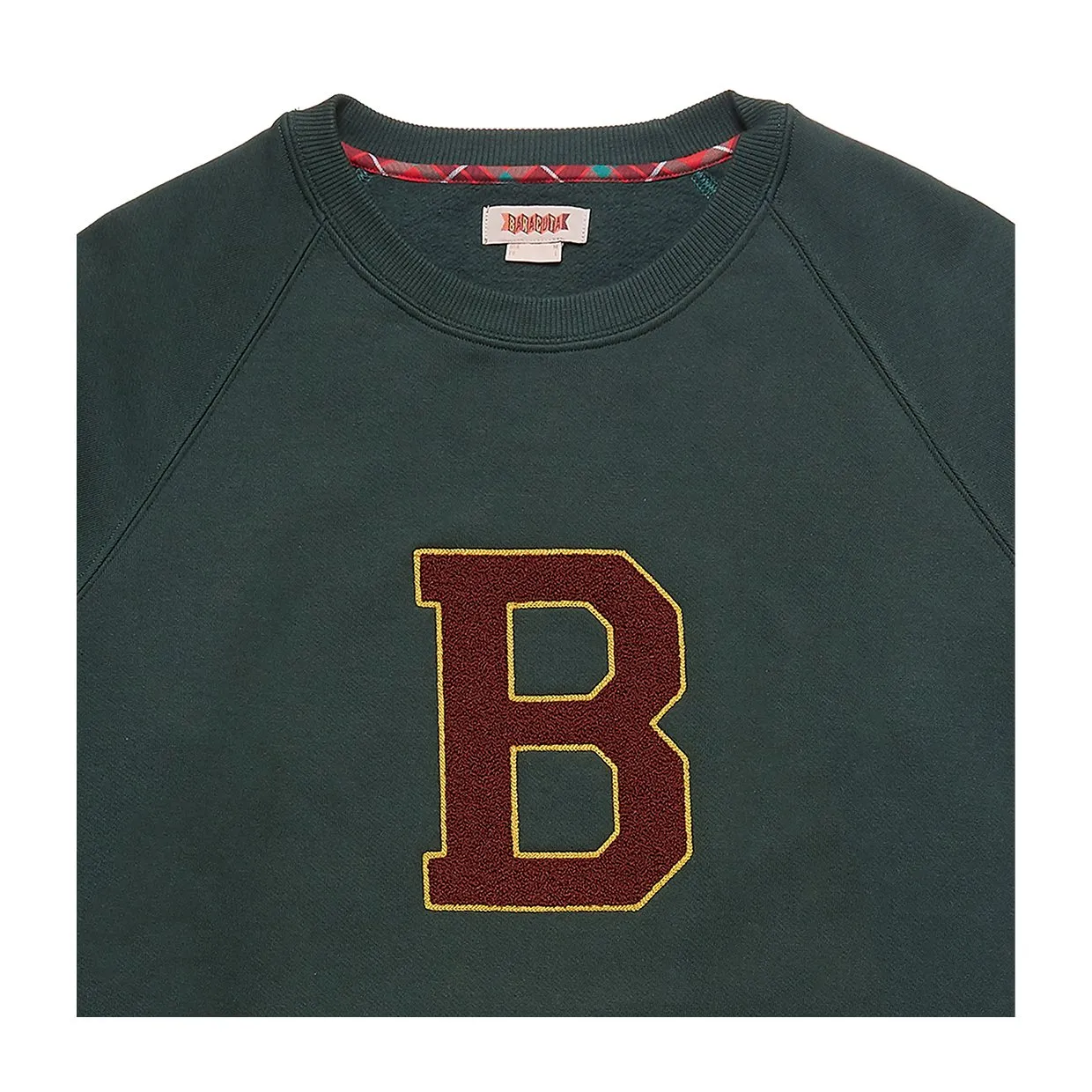 Felpa Baracuta Crew Neck Varsity Verde Foresta