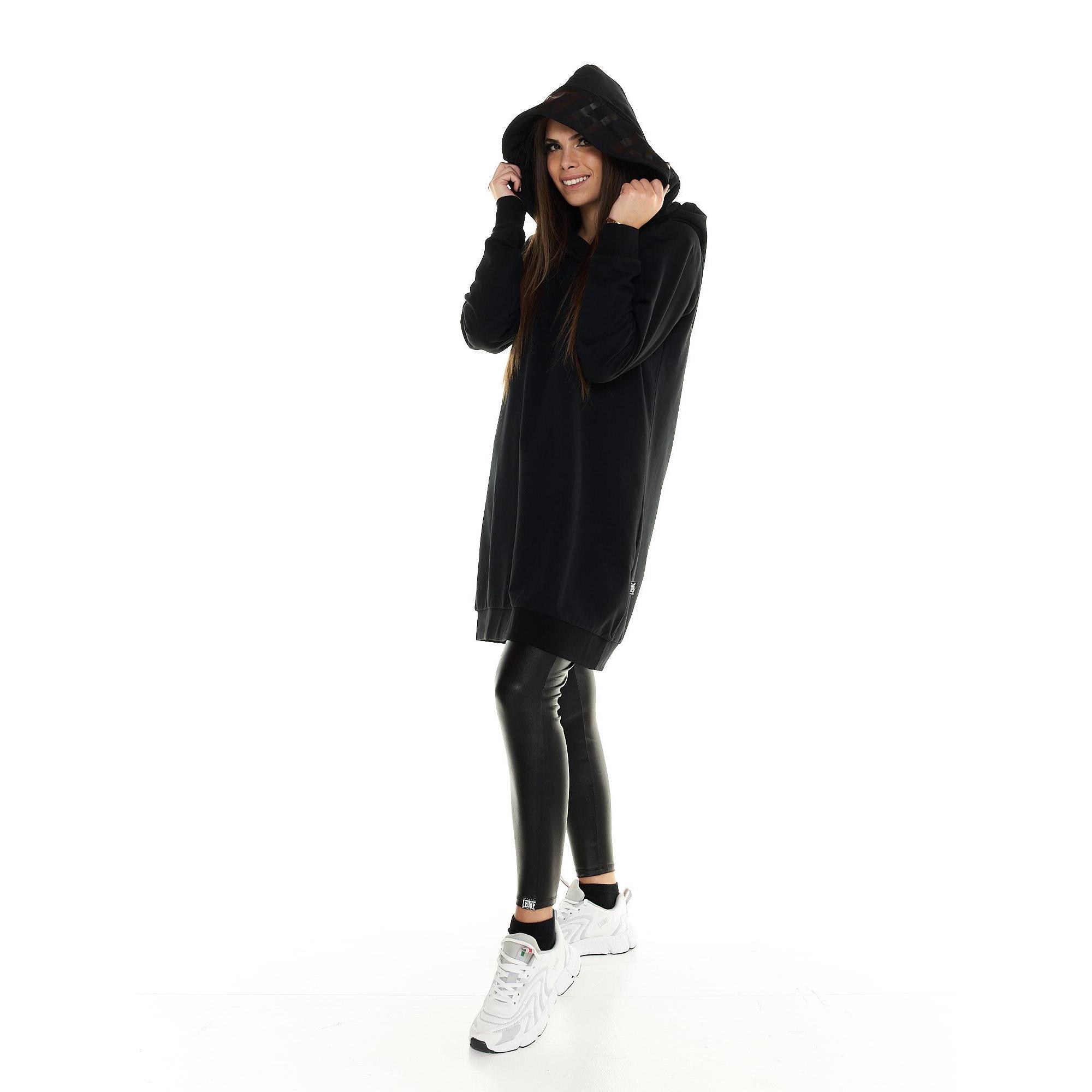 Felpa con cappuccio Leone donna lunga Blackout