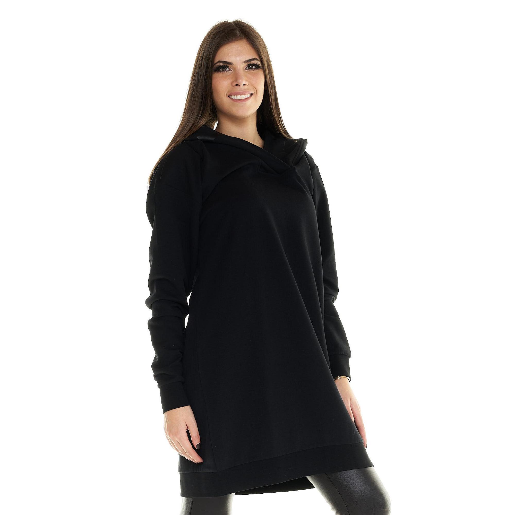 Felpa con cappuccio Leone donna lunga Blackout