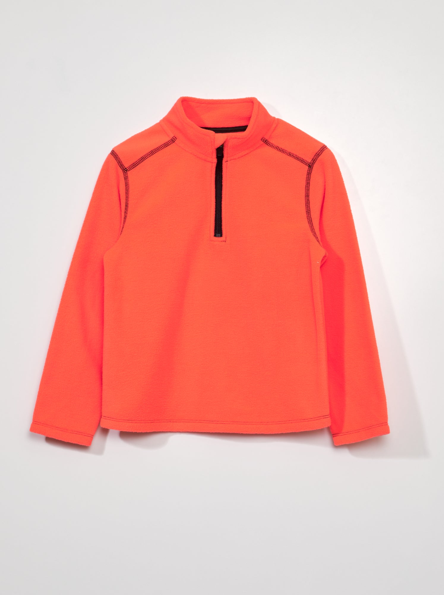 Felpa con zip in pile - ARANCIONE