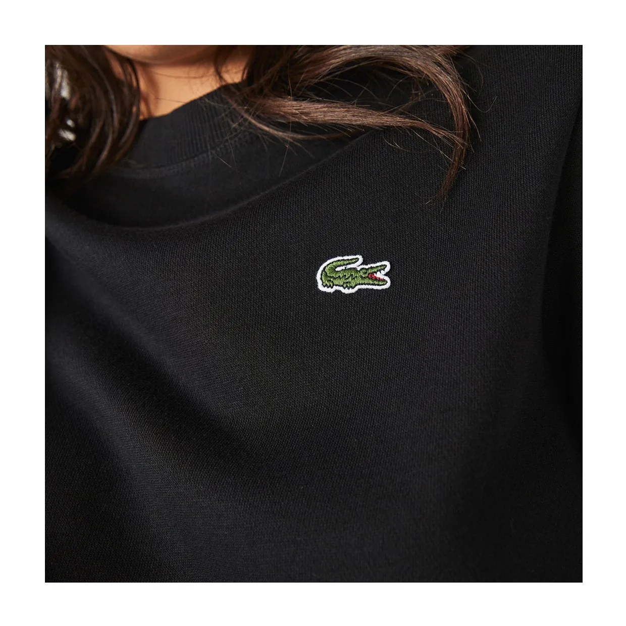 Felpa Donna Lacoste Girocollo Nero