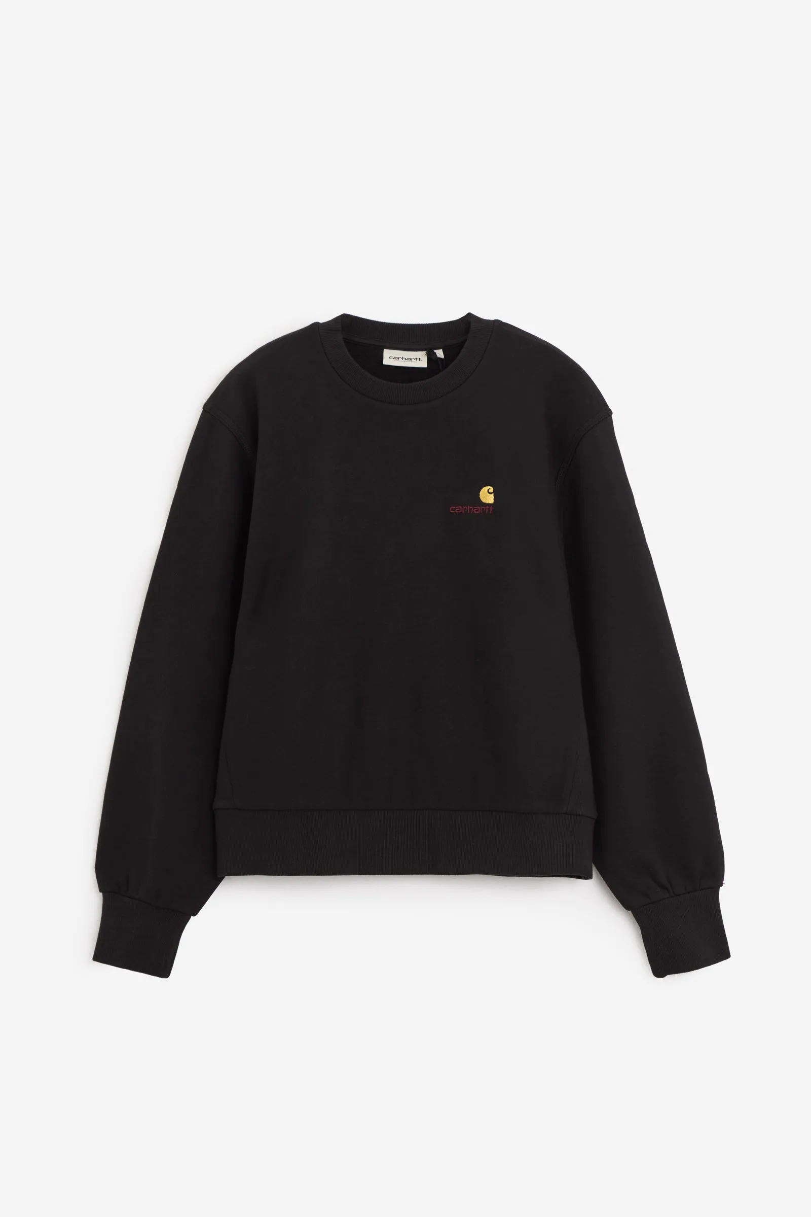 Felpa Girocollo W AMERICAN SCRIPT in cotone nero