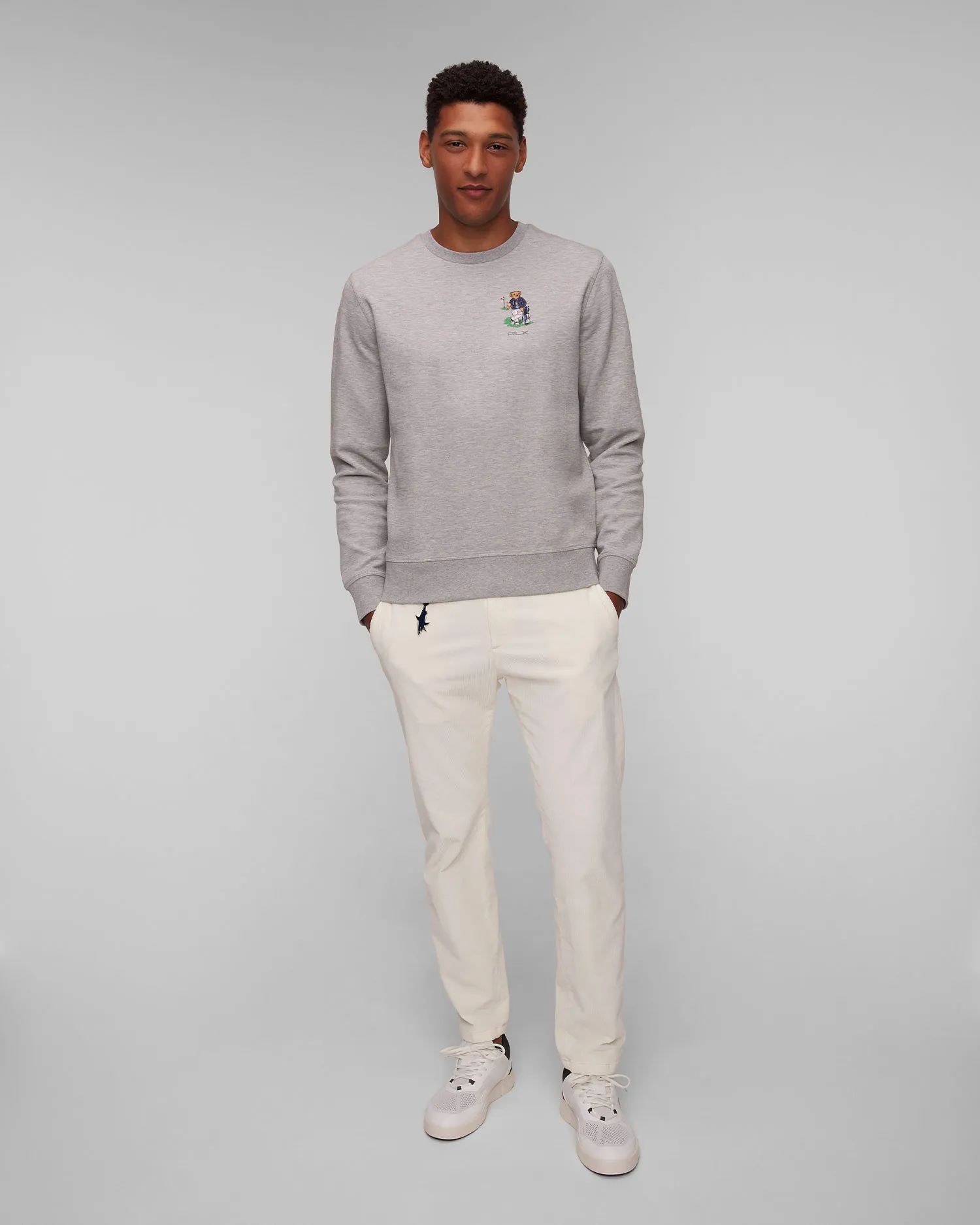 Felpa grigia da uomo Ralph Lauren RLX Golf Knit-sweatshirt 785A56853-20
