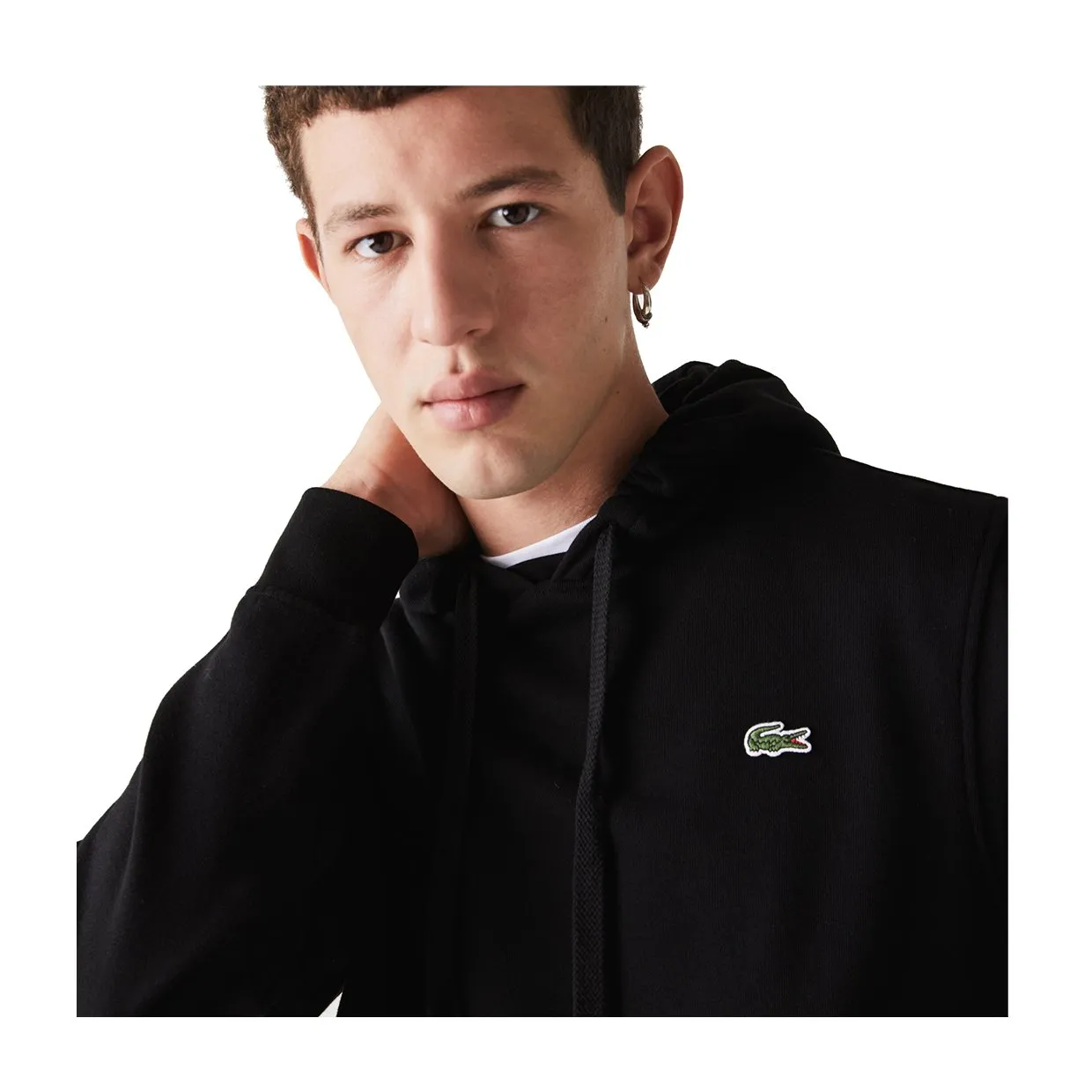 Felpa Lacoste Con Cappuccio Nero