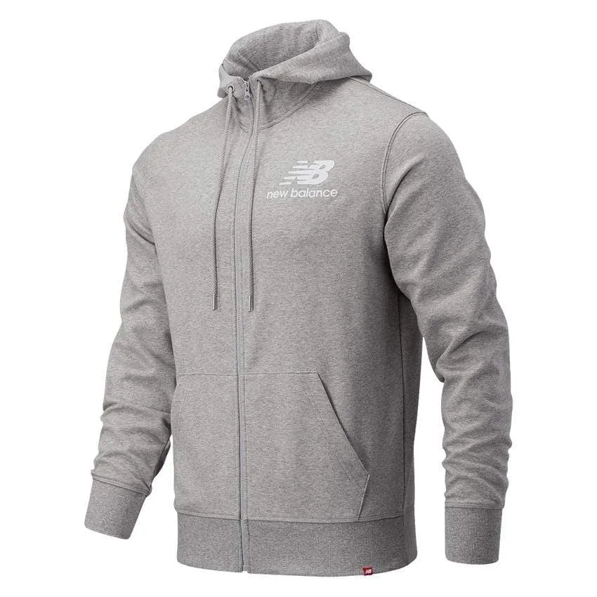 Felpa New Balance NB Essential Stacked Full Zip Grigio