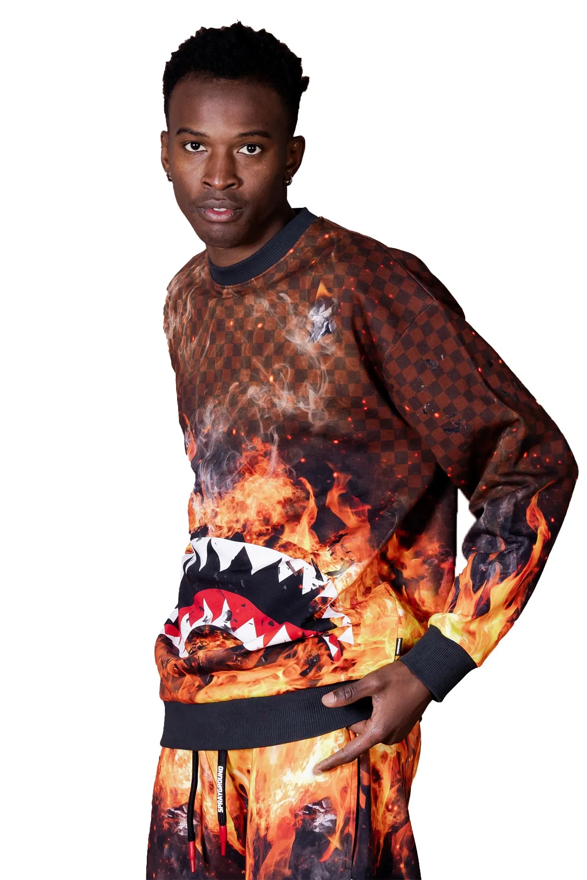 Felpa SHARK ON FIRE SPRAYGROUND da uomo