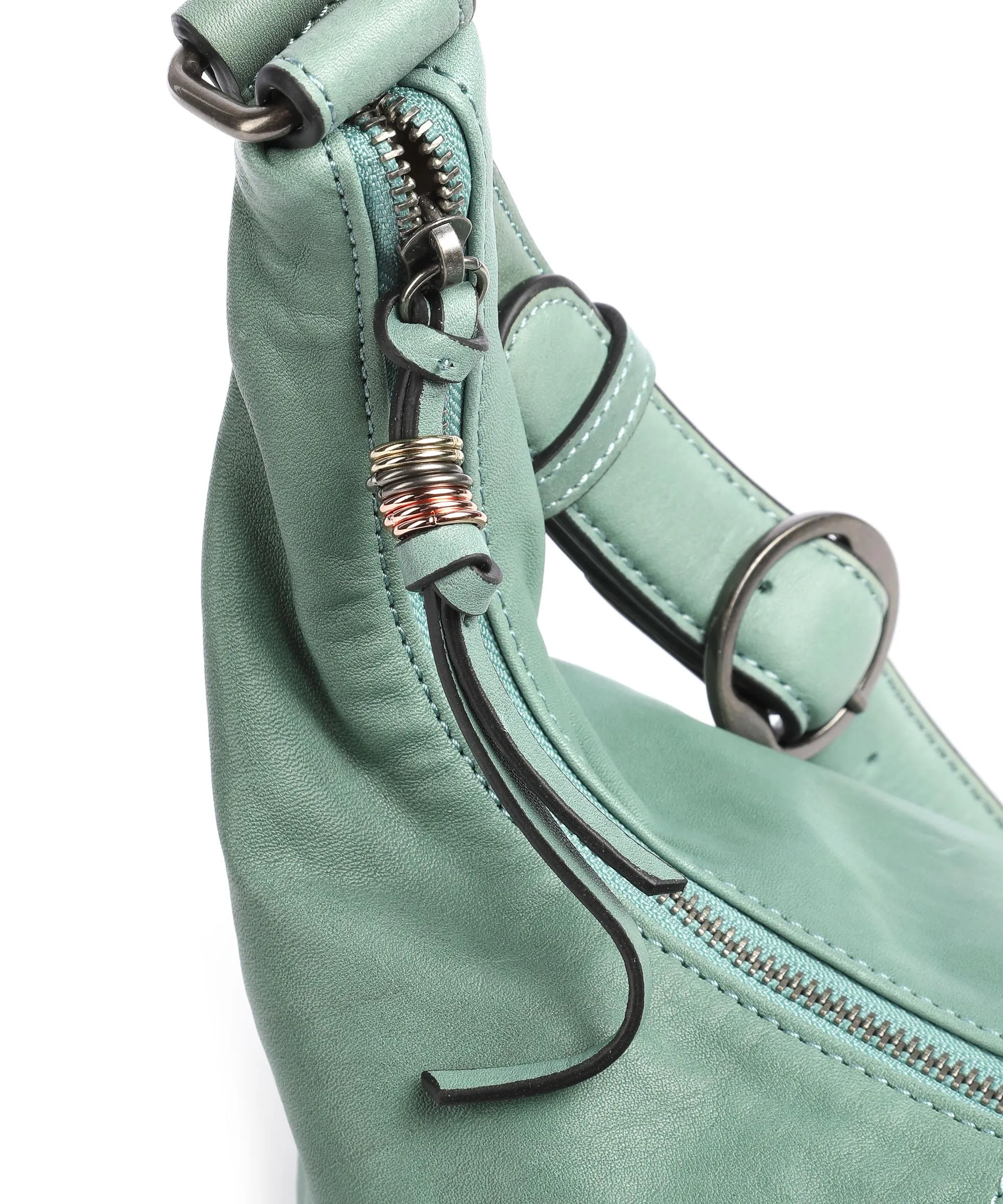  FredsBruder Gena Borsa a spalla pelle a grana fine verde  