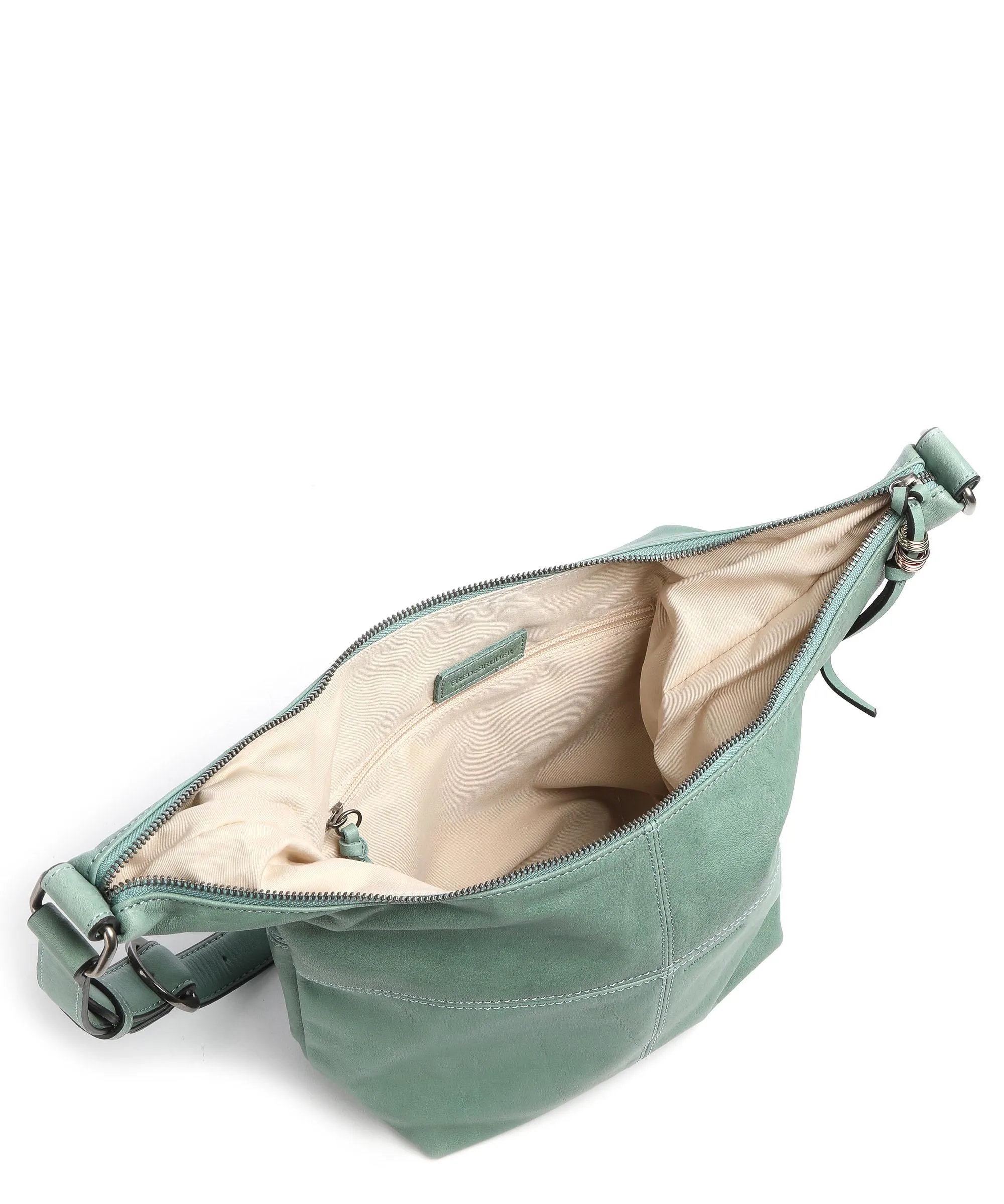  FredsBruder Gena Borsa a spalla pelle a grana fine verde  