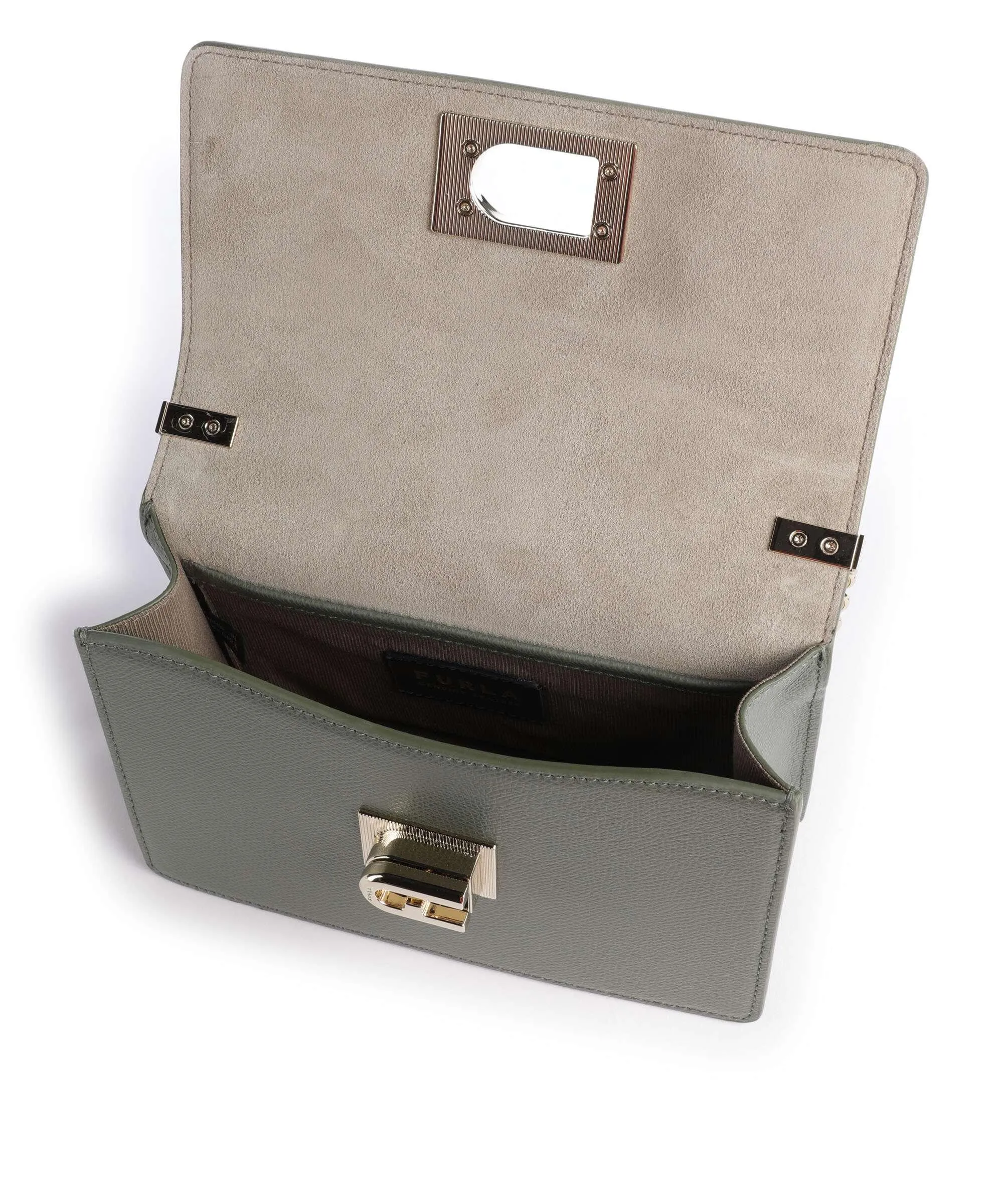  Furla 1927 Mini Borsa a spalla pelle di vacchetta grana verde scuro  