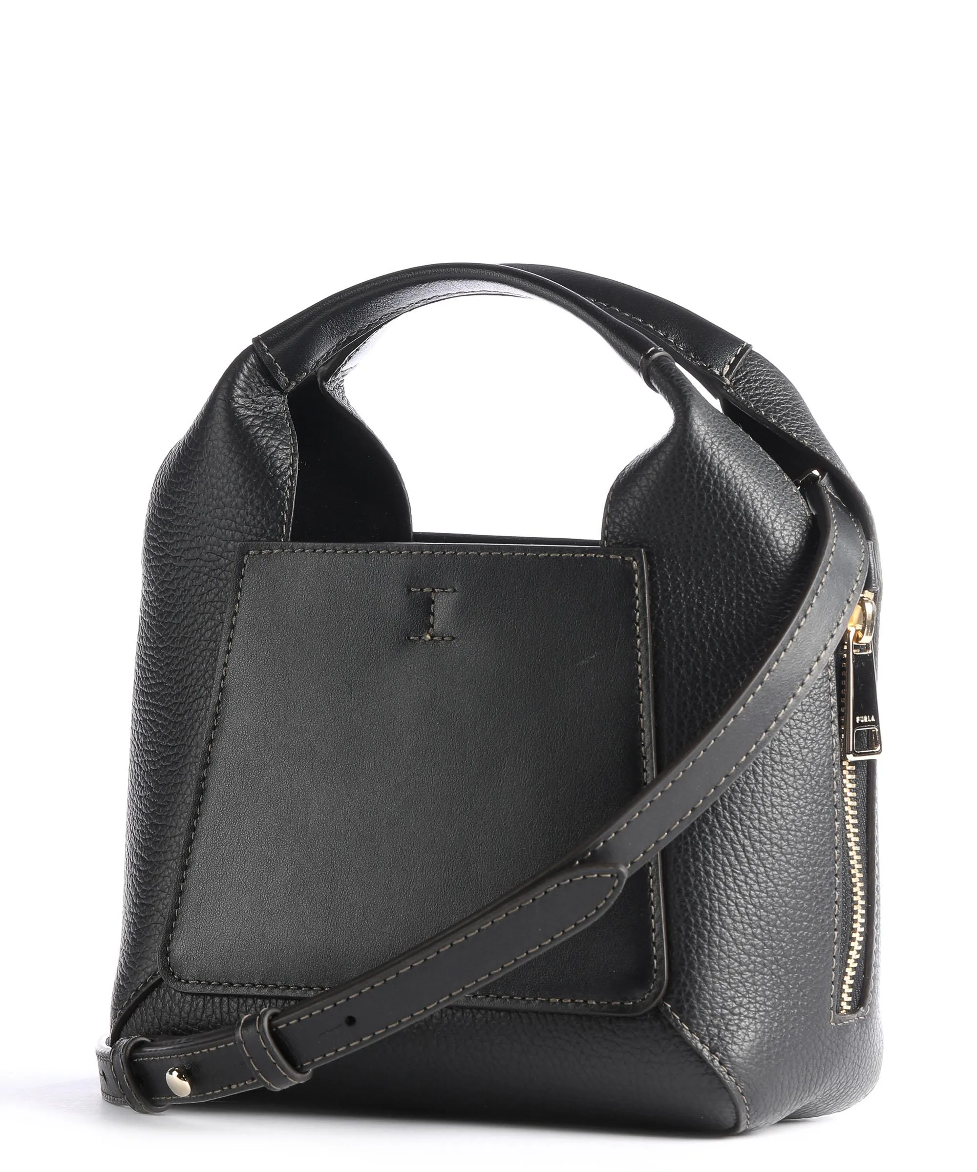  Furla Gilda Mini Borsa a tracolla pelle granulata nero  