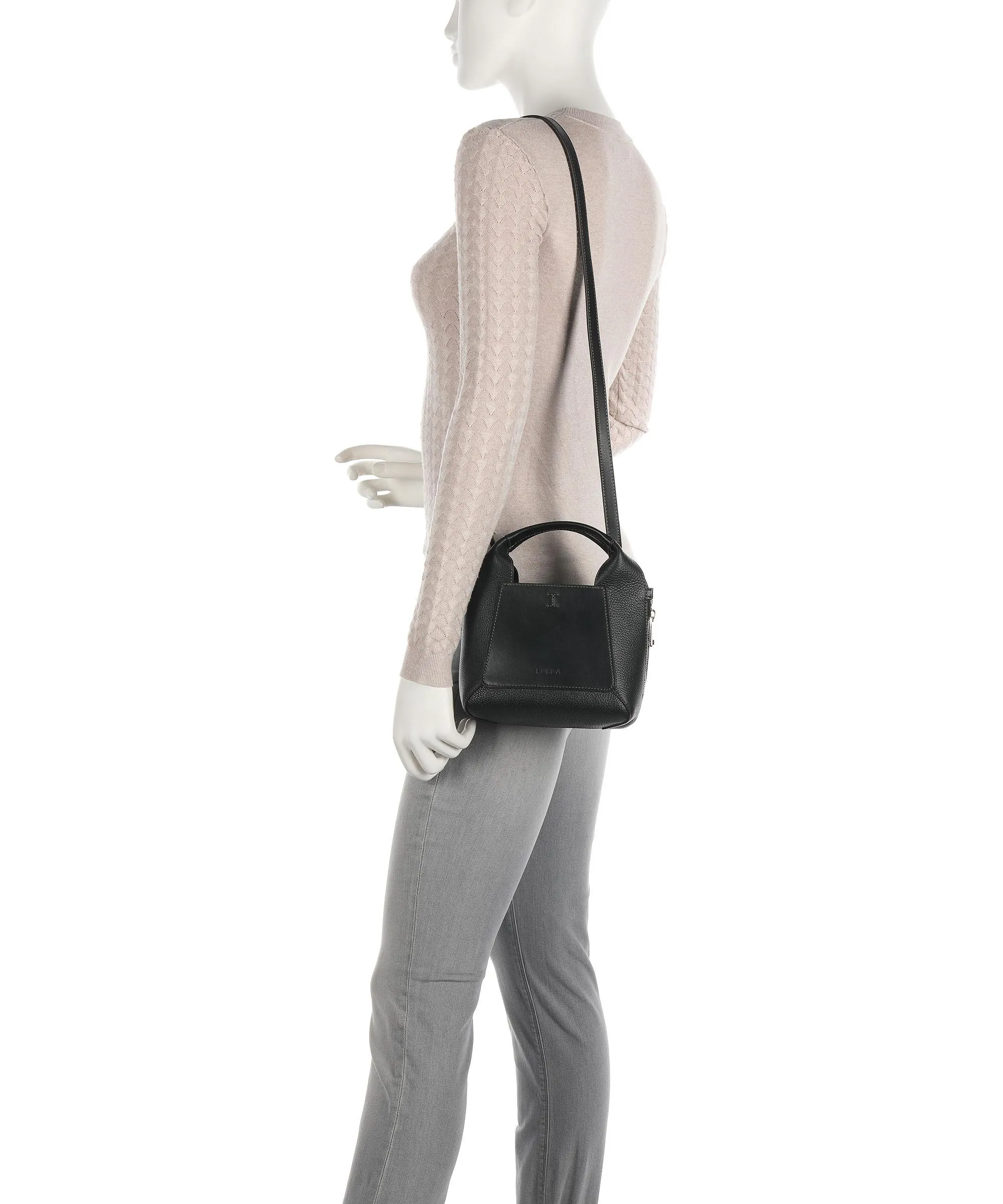  Furla Gilda Mini Borsa a tracolla pelle granulata nero  