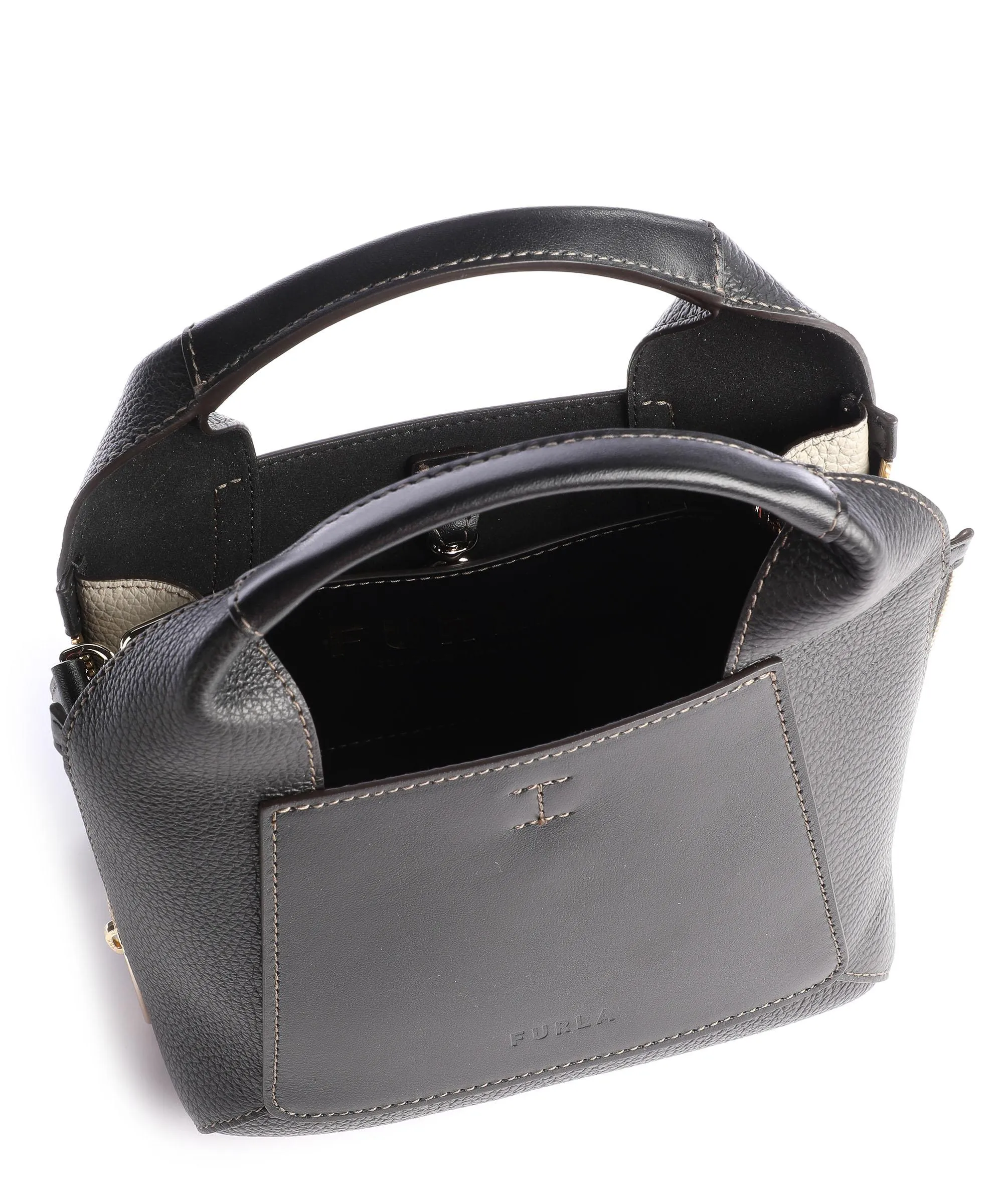  Furla Gilda Mini Borsa a tracolla pelle granulata nero  