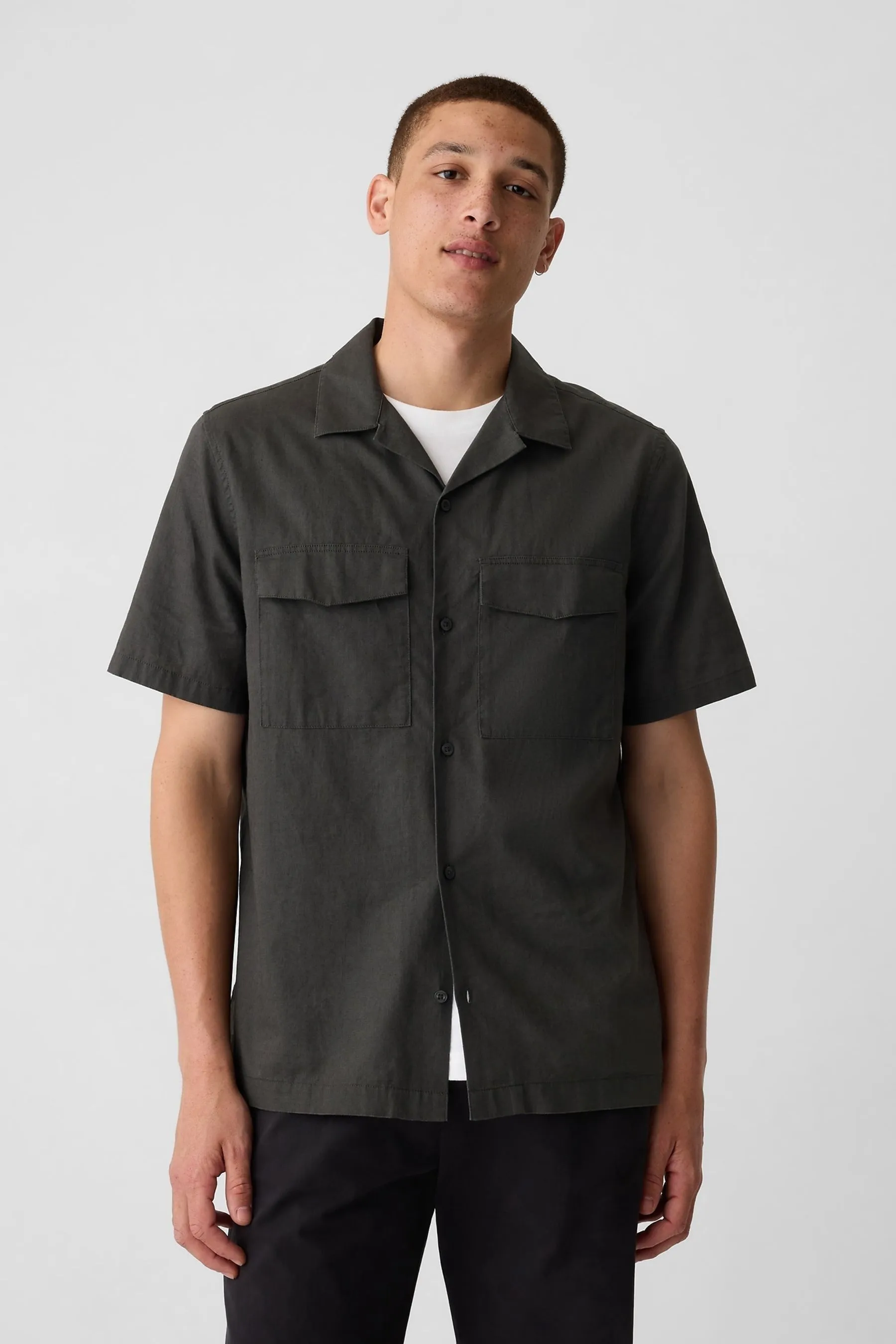 Gap - Camicia multitasche Manica corta in lino    