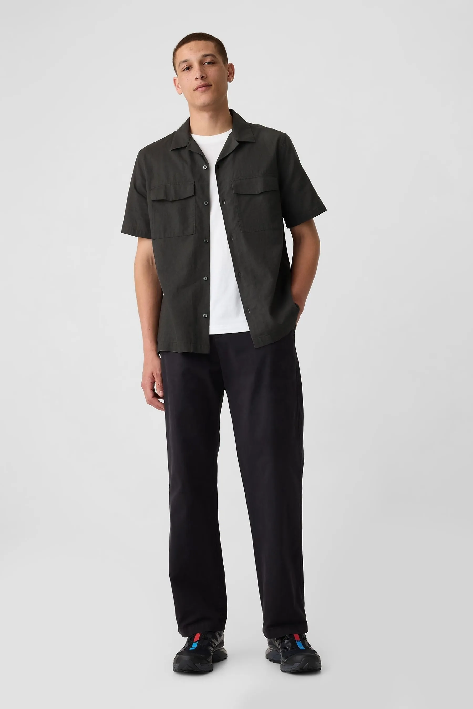 Gap - Camicia multitasche Manica corta in lino    