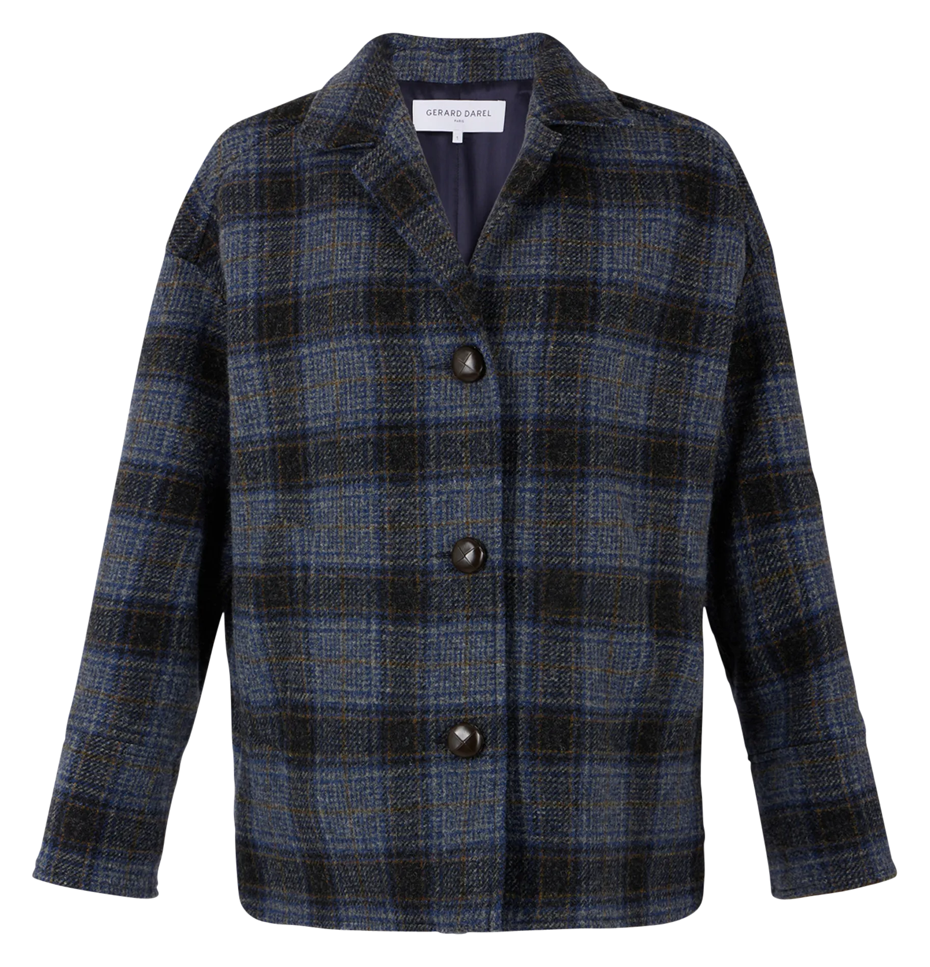  GERARD DAREL   MAYSSANE - Giacca blazer in lana vergine a quadri | Blu