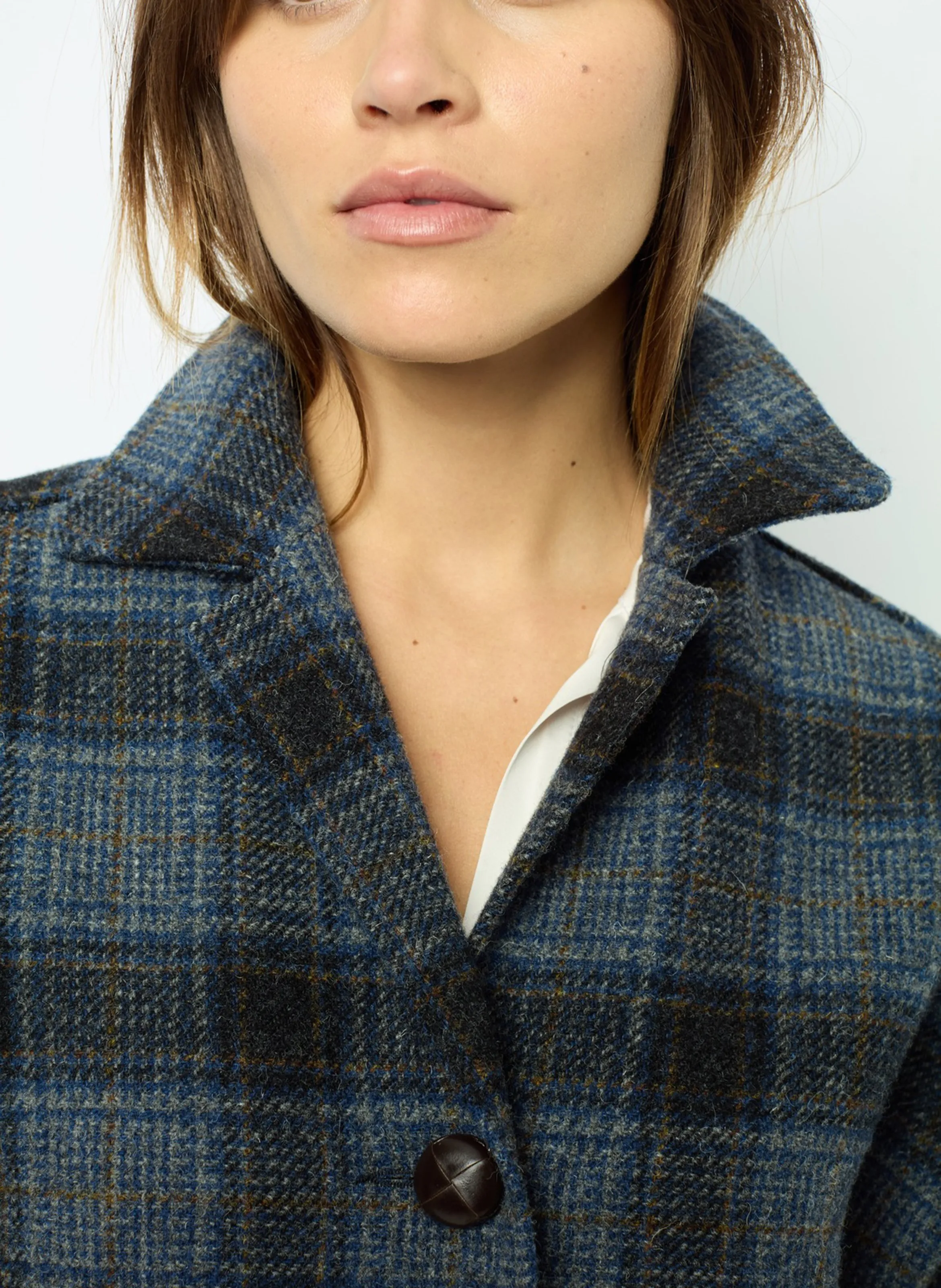  GERARD DAREL   MAYSSANE - Giacca blazer in lana vergine a quadri | Blu