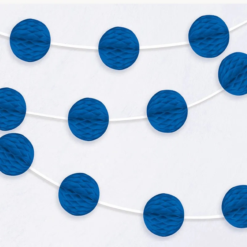 Ghirlanda blu royal a nido d'ape 213cm
