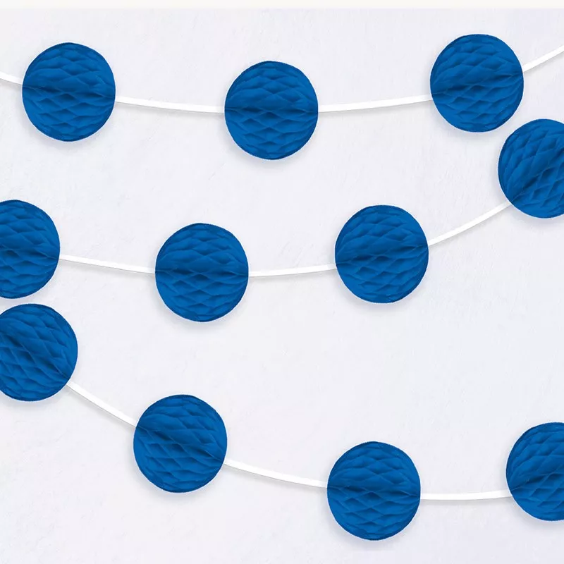 Ghirlanda blu royal a nido d'ape 213cm